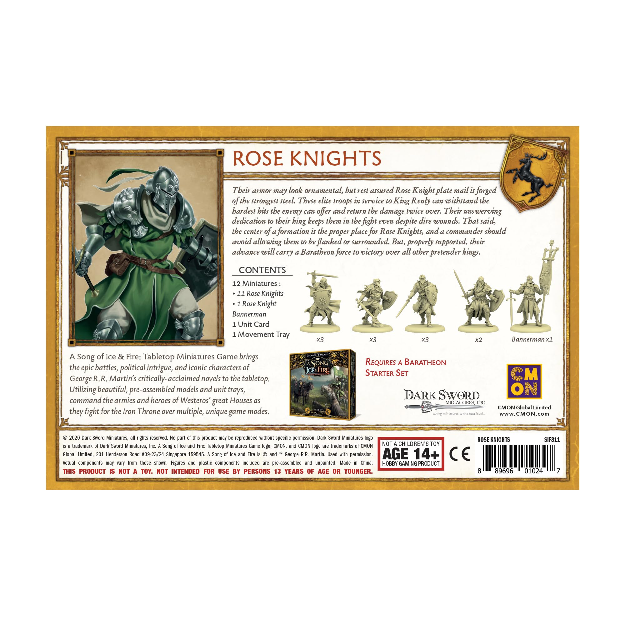 CMON, A Song of Ice & Fire – Rosenritter, Erweiterung, Tabletop, 2 Spieler, Ab 14+ Jahren, 45+ Minuten, Deutsch, Mehrsprachig