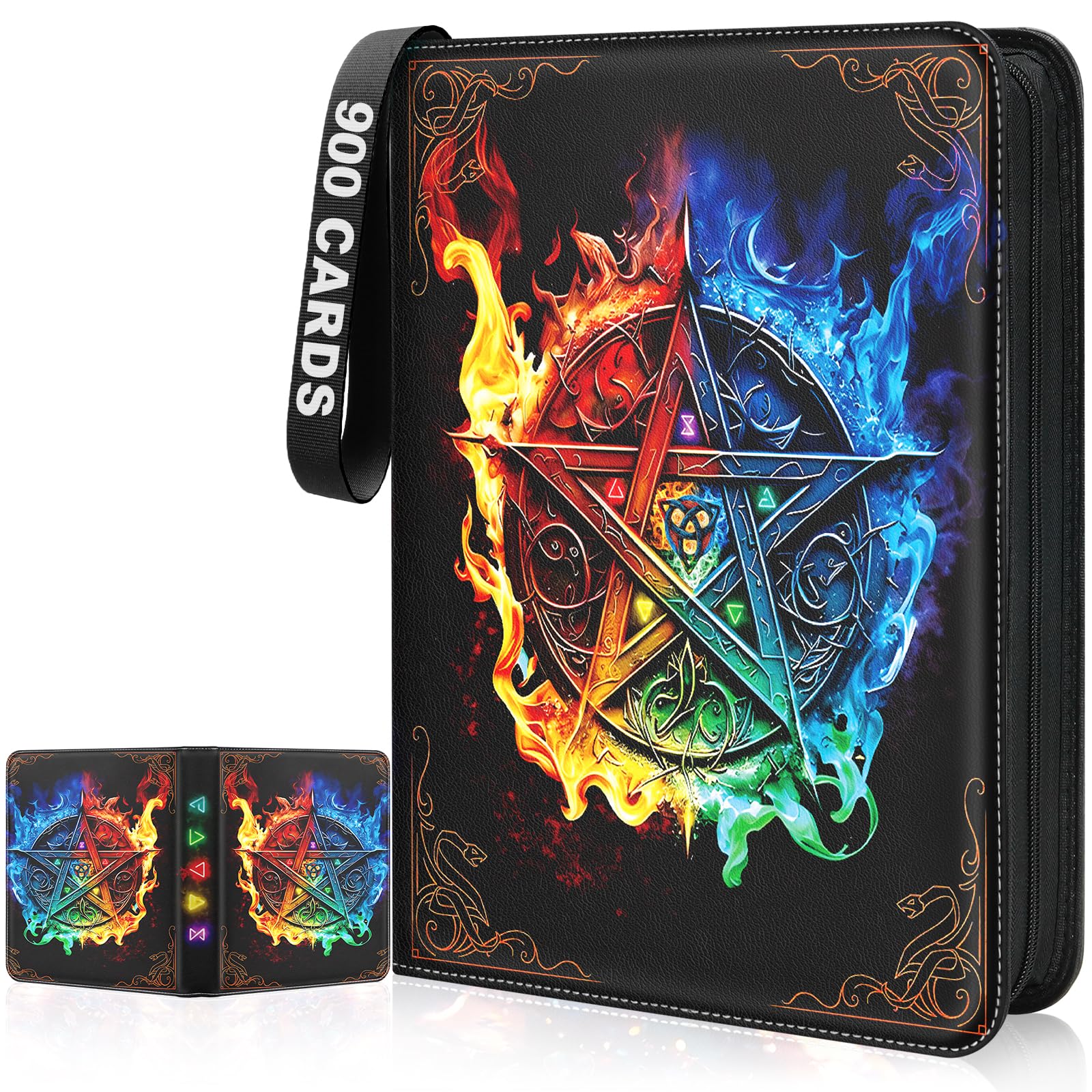 Classeur de cartes de jeu avec pochettes amovibles 900 places
