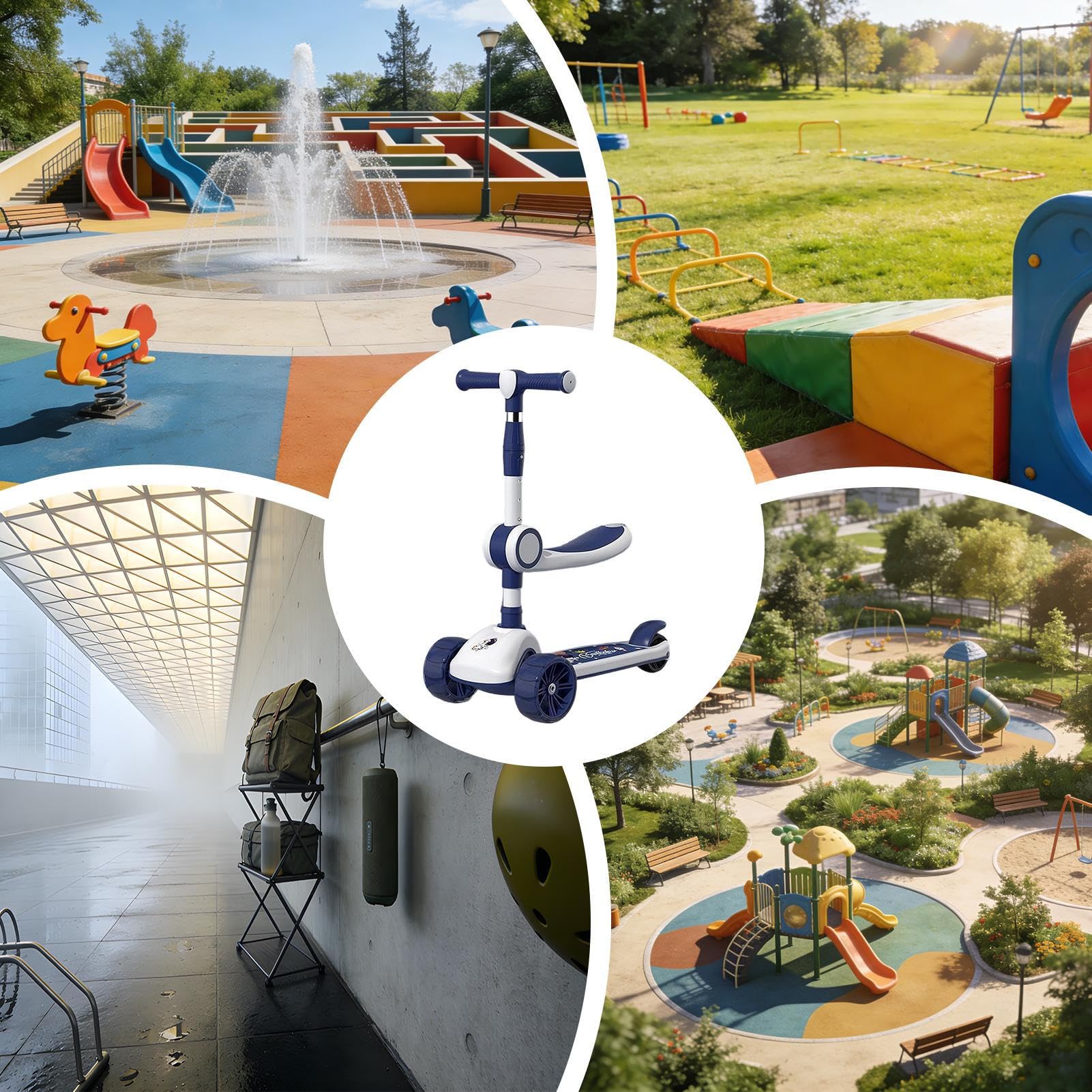 Monopattino Elettrico Per Bambini 2 in 1 Sedile Regolabile Antiscivolo con