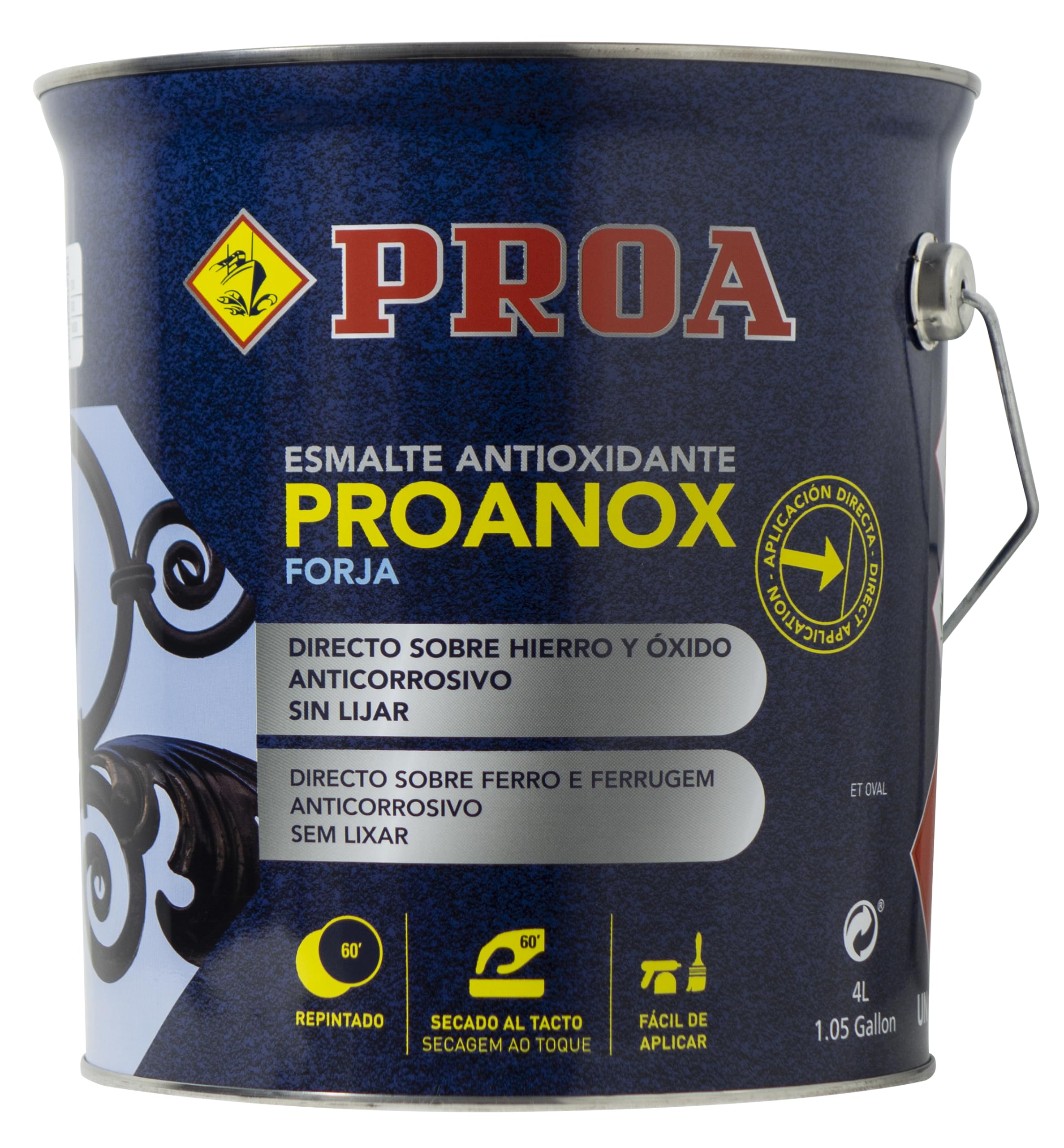 Esmalte antioxidante directo sobre óxido. SATINADO. RAL 7016. 750 ML. Pintar sobre hierro y óxido sin necesidad de imprimación. PROANOX. — view 10