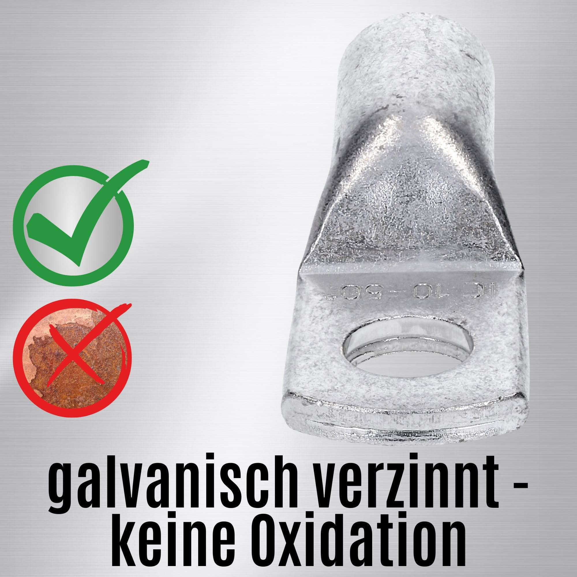Cosses De Câble Tubulaires Kalitec 50 Mm² M12 - Lot De 10, Sans Trou De Vision - Fabriqué En Allemagne