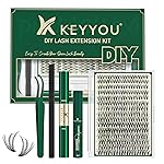 KEYYOU Lash Extension Kit DIY 300Pcs Lash Clusters Eyelash Extension Kit 30D D Curl 9-18MIX Lash Clusters Kit with Lash Glue Remover Applicator Easy to Use for Beginners(Kit,30D-D,9-18MIX)
