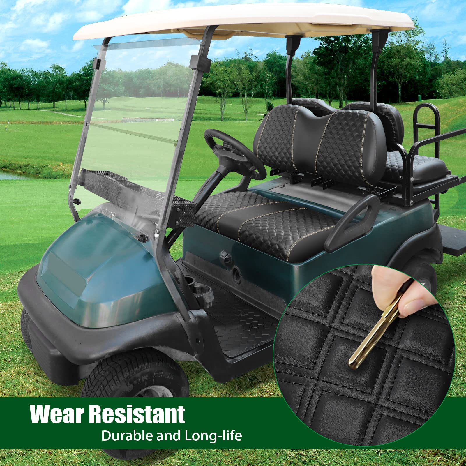 Amazon.co.jp: Roykaw ゴルフカートシートカバーキット クラブカー