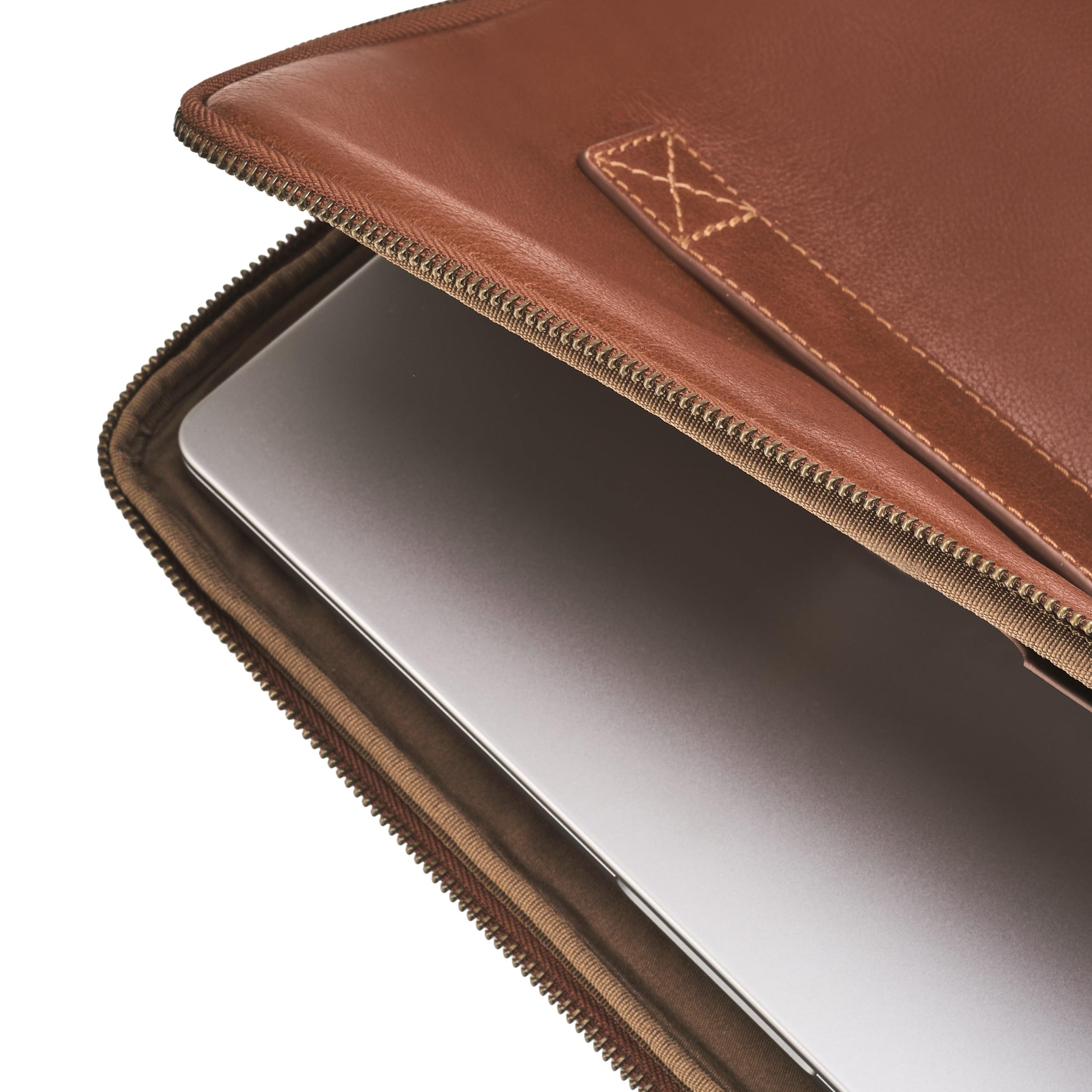 DRAKENSBERG Skórzane etui na laptopa 'Alessio' 14 cali Sleeve, uniwersalne do wszystkich notebooków 14" i 13,3", wysokiej jakości - kasztanowo-brązowy, DR00513