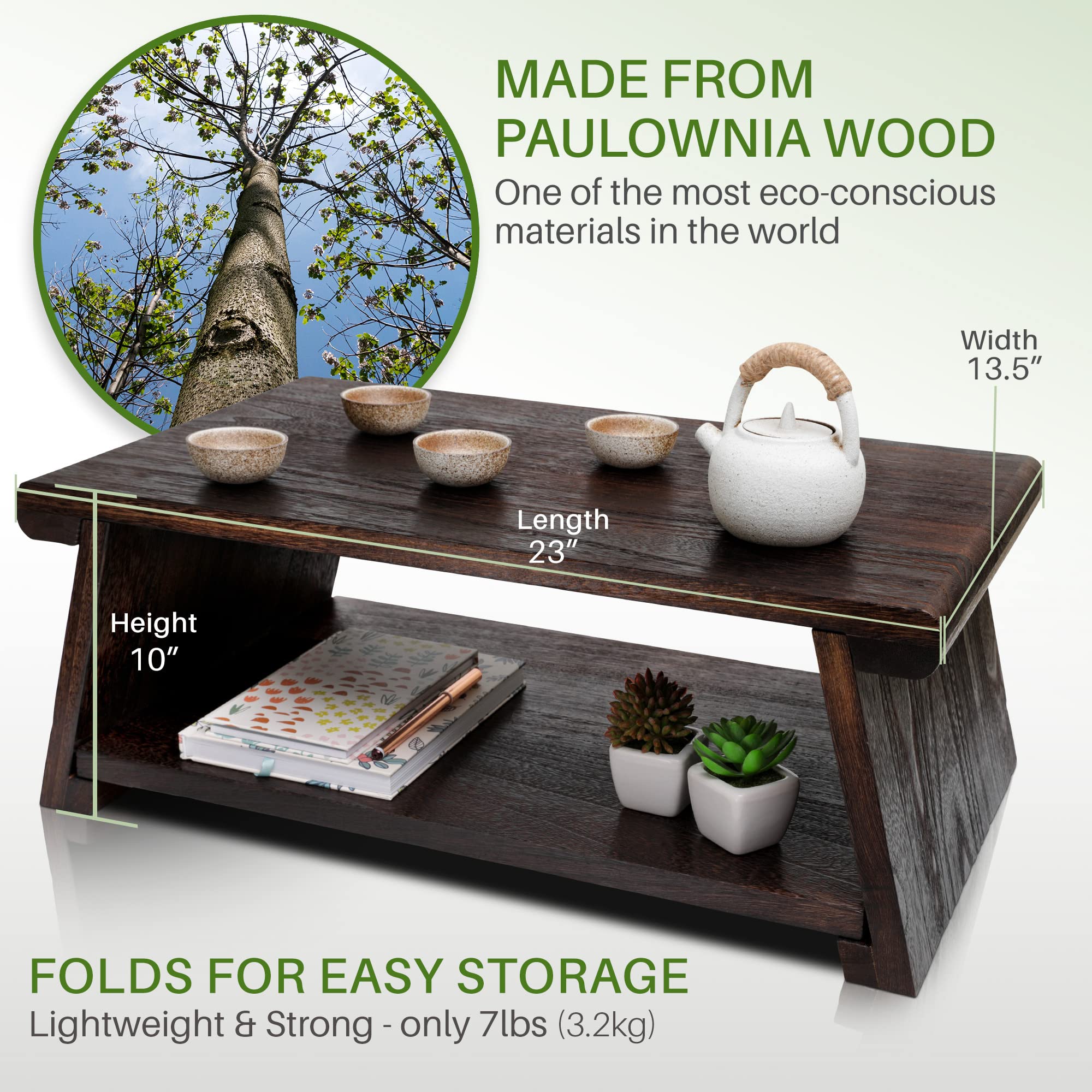 Buy ENSOUji Japanese Meditation & Tea Table Folding Floor Altar