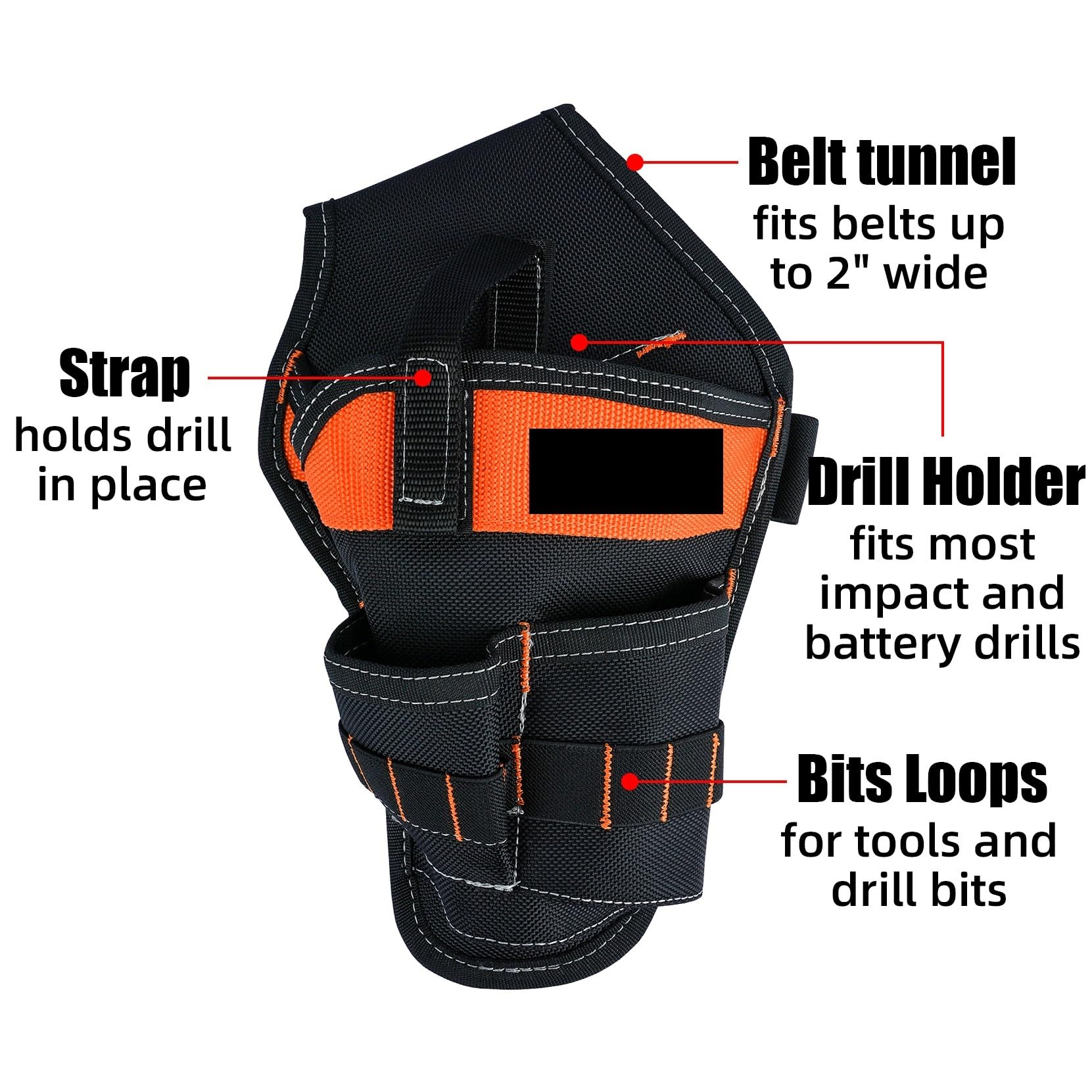 Holster Perceuse Étui de forage, sac à outils taille, ceinture électrique, pochette for et forets