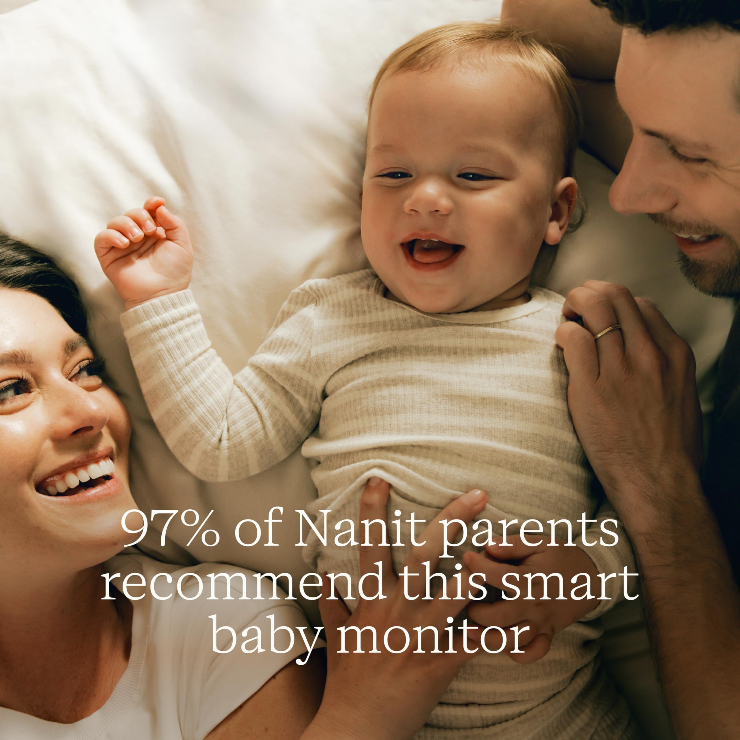 Nanit Pro Babyphone mit Kamera, Flex-Ständer & Atemband - Baby Kamera mit 1080p Video & Audio, Bewegungs-Alarm, WLAN, iOS/Android - Weiß