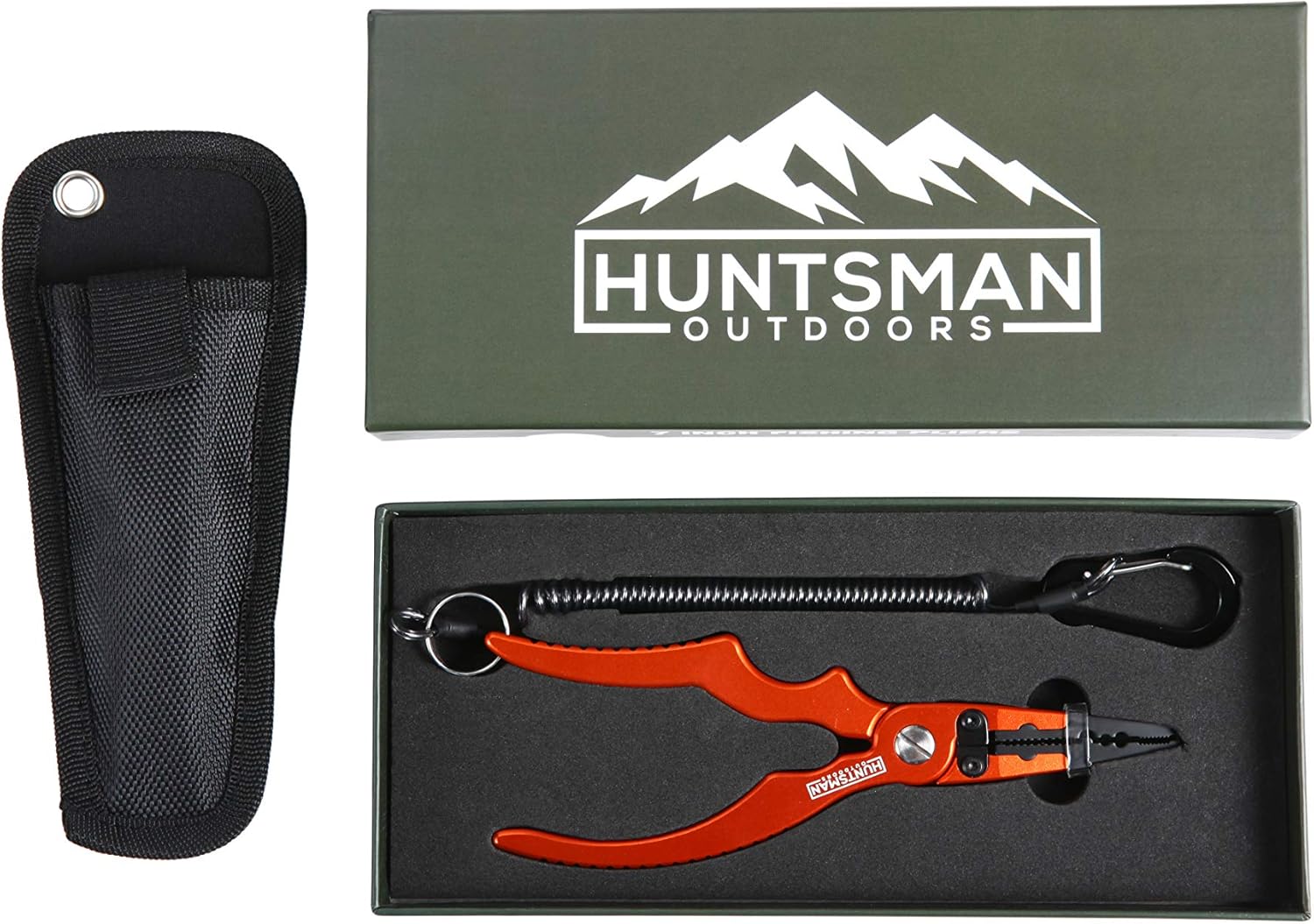 Huntsman Outdoors Fishing Pliers - 7 Inch Stainless Steel Fishing Multi Tool for Split Ring, Hook Remover, Crimping Tool and Line Cutter : Sports & Outdoors