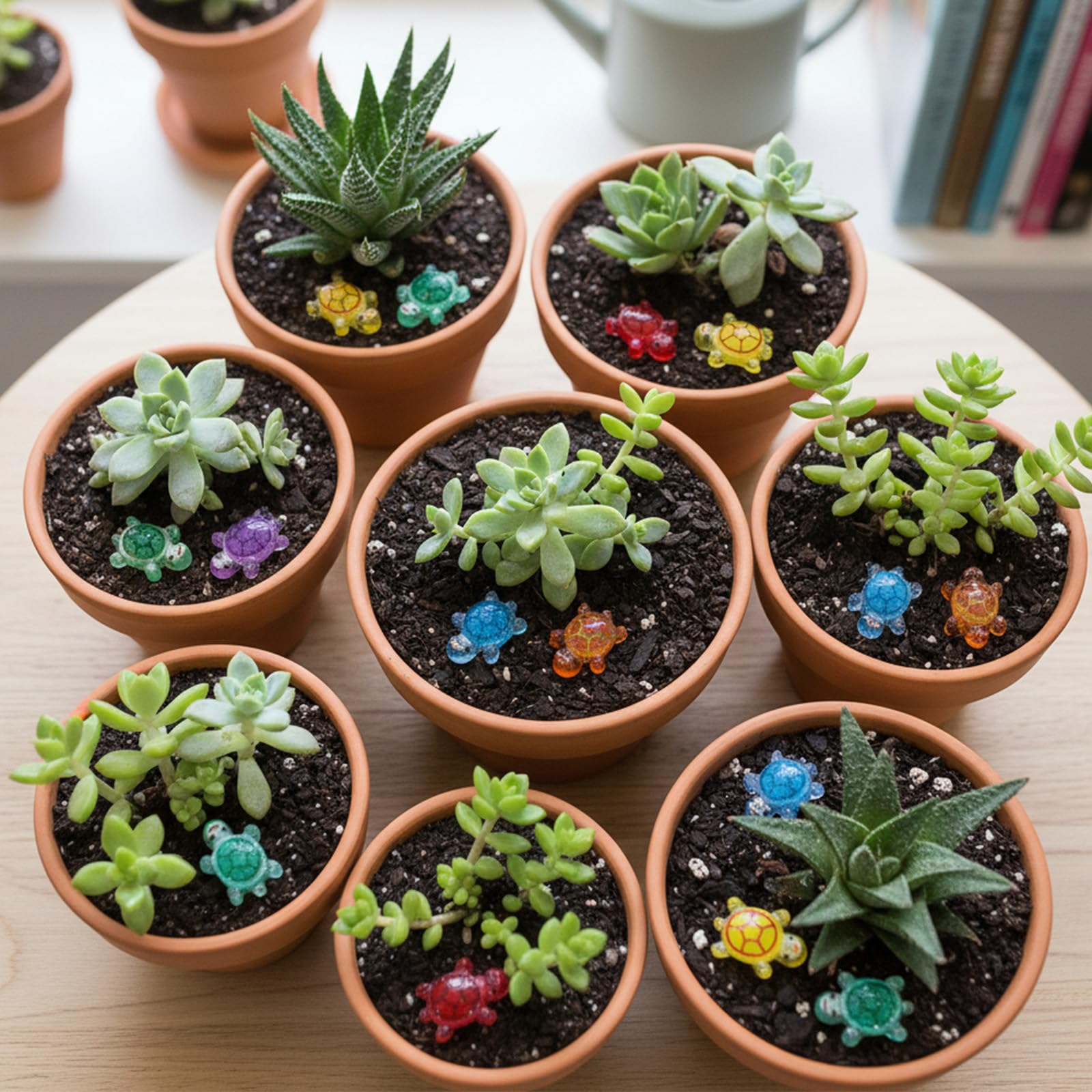 100 sztuk mini żółwi, mini świecące żółwie z żywicy, słodkie małe figurki z żywicy, małe figurki żółwia, miniaturowe figurki do majsterkowania DIY, dekoracji ogrodu, kształtowania krajobrazu i