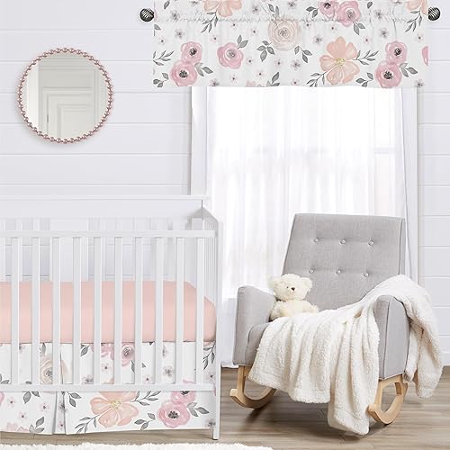 Miniatura 5 de Sweet Jojo Designs Falda de cuna de bebé, color morado lavanda, bohemio, elegante, floral, para niña, falda de cama con volantes, falda de cama para