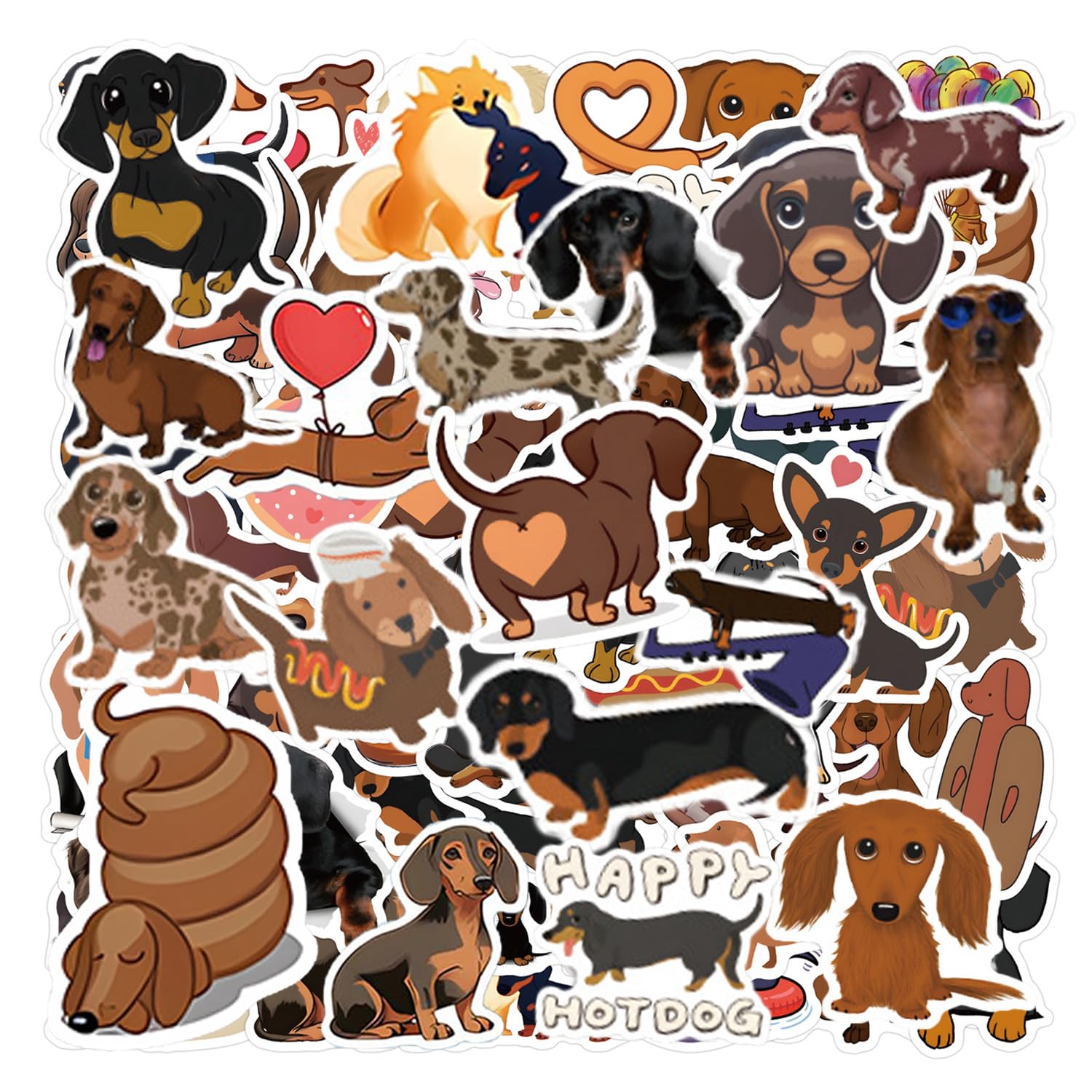 Eowvisn Color 120 Pet Dog Stickers, Waterproof Stickers, Cartoon Graffiti Stickers, Which Can Decorate Luggage, Mobile Phones, And Notebooks.
