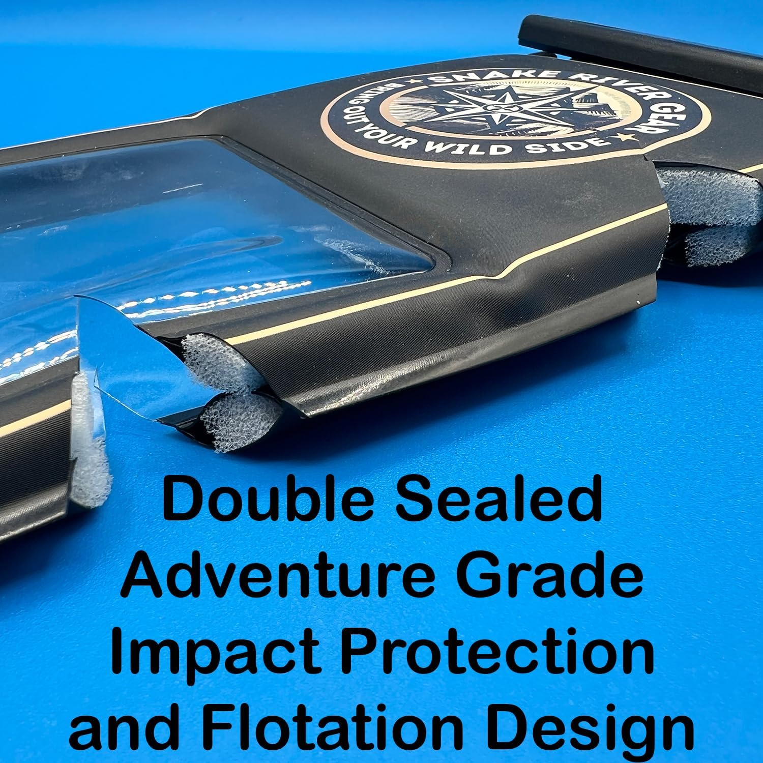 SNAKE RIVER GEAR® - Bring Out Your Wild Side® - Special Edition - Adventure Grade Cell Phone Waterproof Floating Armor Case with Touch Window for Pictures and Video Certified Depth to 100 feet Black