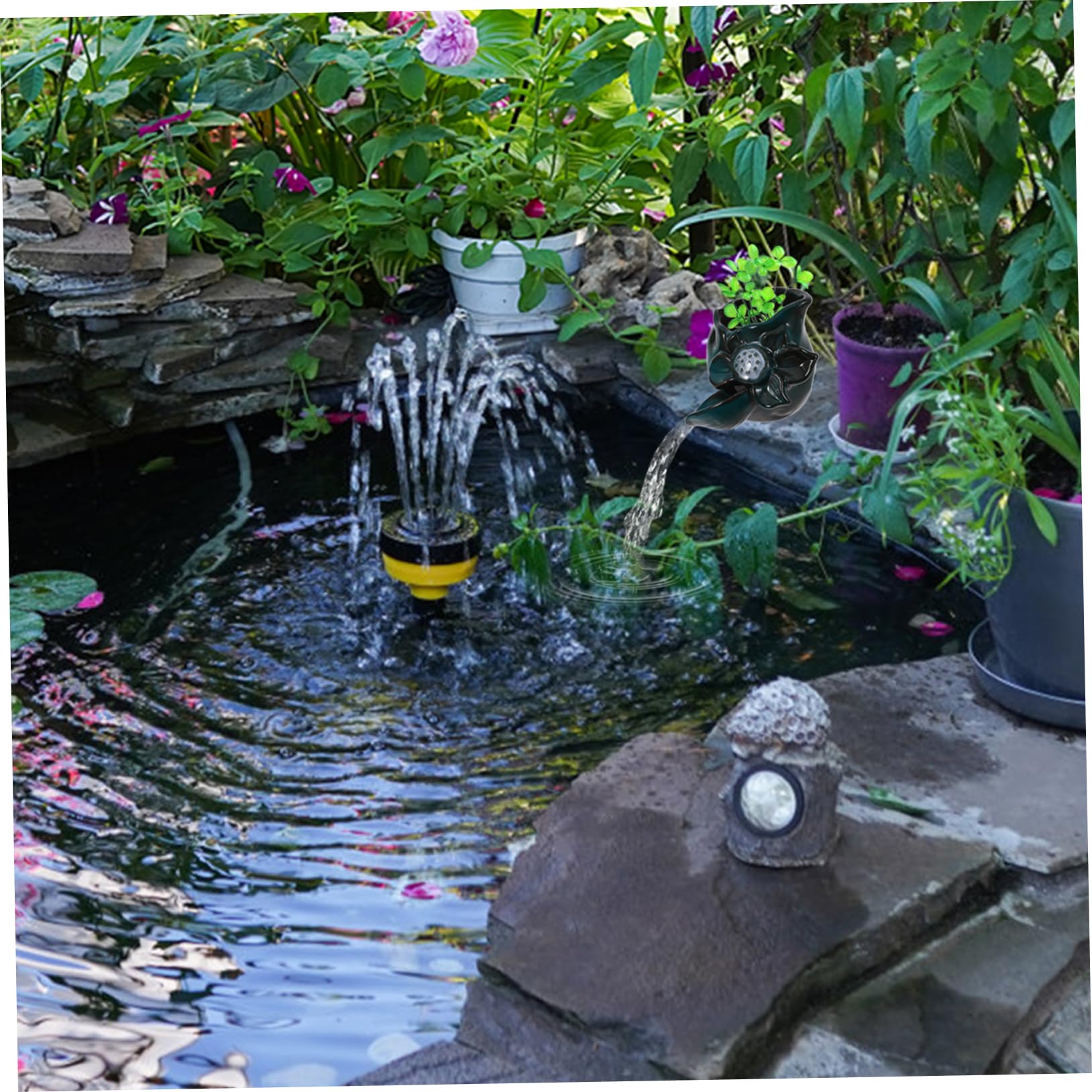 BESTonZON Cracheur d'eau en Céramique pour Fontaine de Jardin, Décoration Élégante pour Étang et Cascade, Adapté pour Balcon et Cour, Utilisation Multifonctionnelle