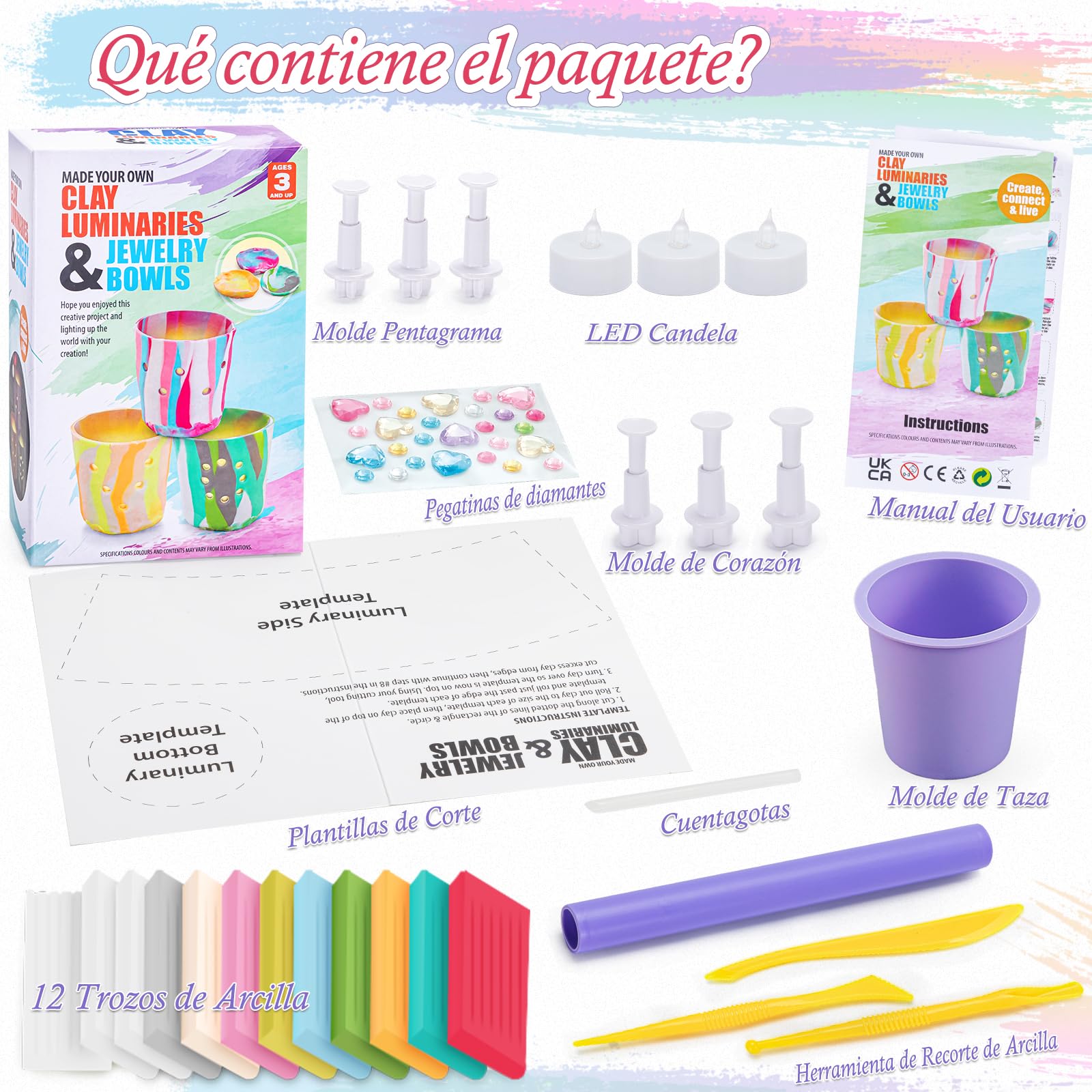 FGZU Kit Manualidades Niños 8 9 10 Años, DIY Lámparas de Barro Bricolaje, Manualidades Niñas, Creativos Juguetes Regalos Niños Niñas 6+ Años