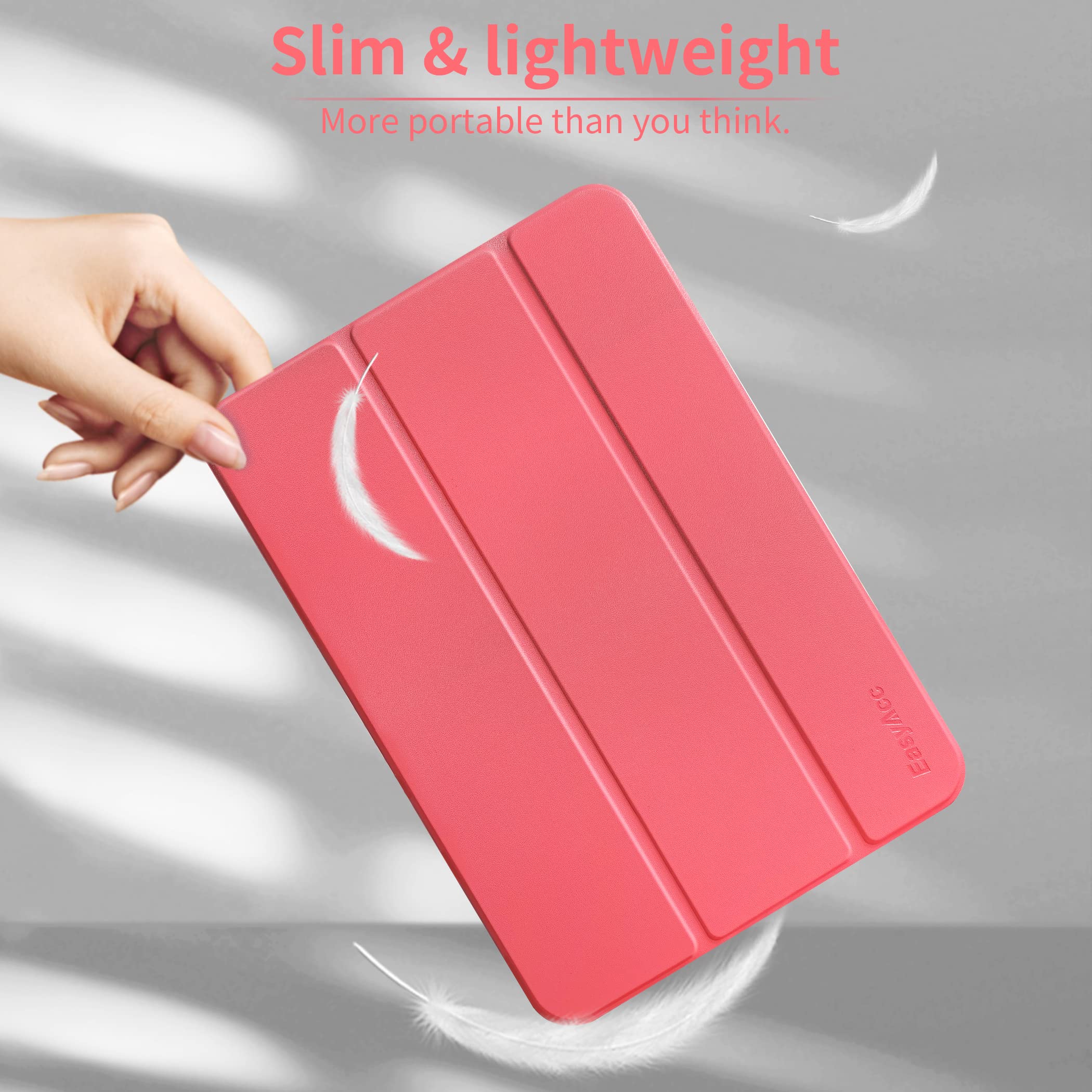 EasyAcc Custodia Compatibile con iPad 9.7 2018 iPad 6/2017 iPad 5, Custodia Smart Cover Posteriore Opaca Traslucida per iPad da 9,7 Pollici A1822 A1823 A1954 A1893,Anguria rossa