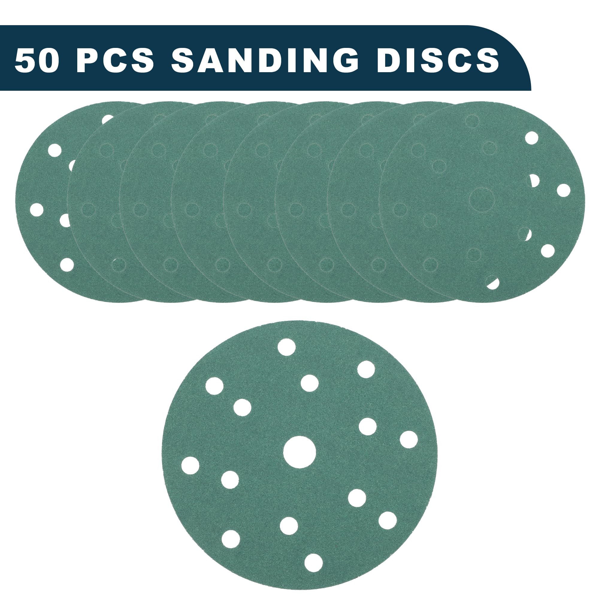 TUCKBOLD Car Sanding Discs 6inch 15 Hole 100 Grit Abrasion Resistance, Green - Image 4