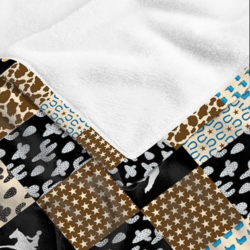 Miniatura 5 de Manta de bebé retro de caballo salvaje, regalos para niños y niñas, decoración occidental de animales de felpa, suave y ligera, manta de franela del