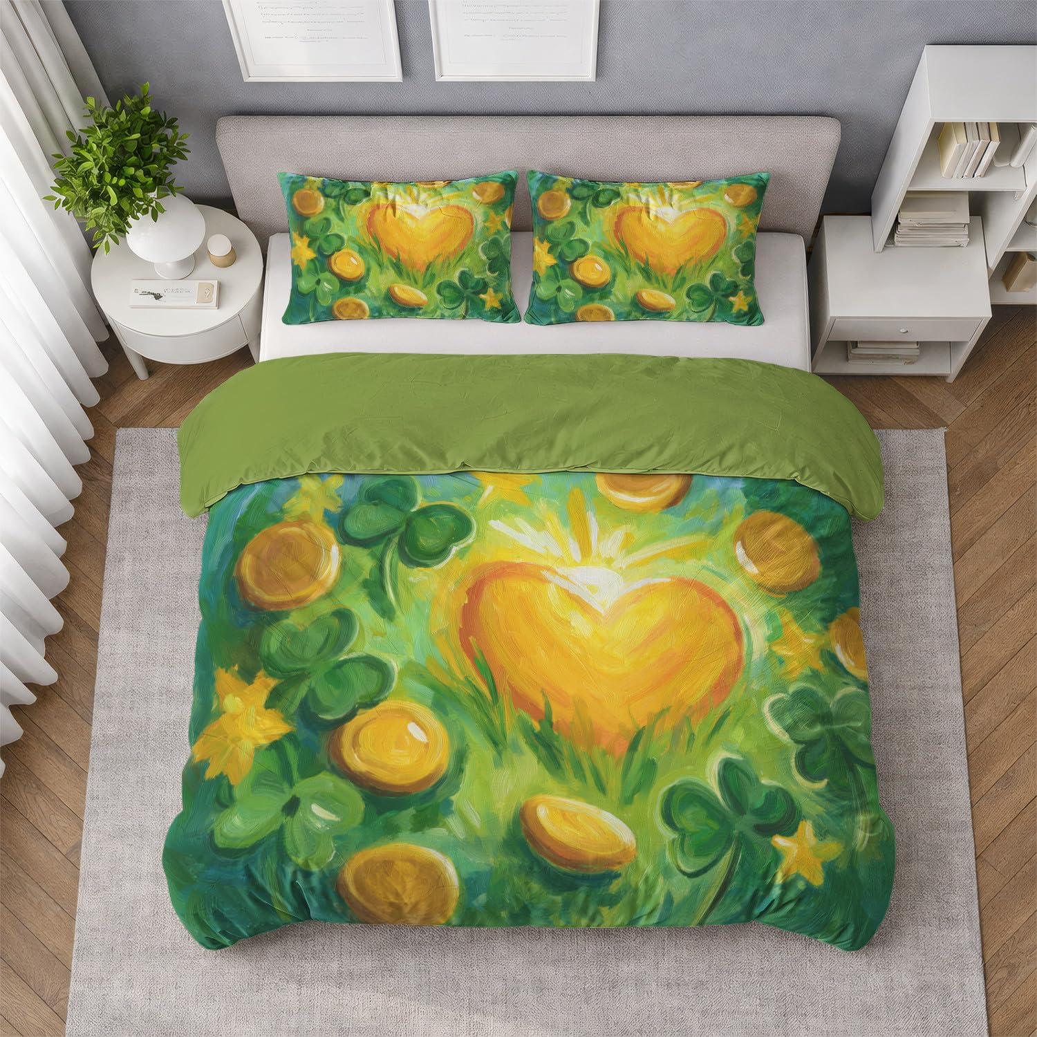 Housse de couette 240 x 260 cm jaune doré pour illuminer votre chambre avec style et douceur