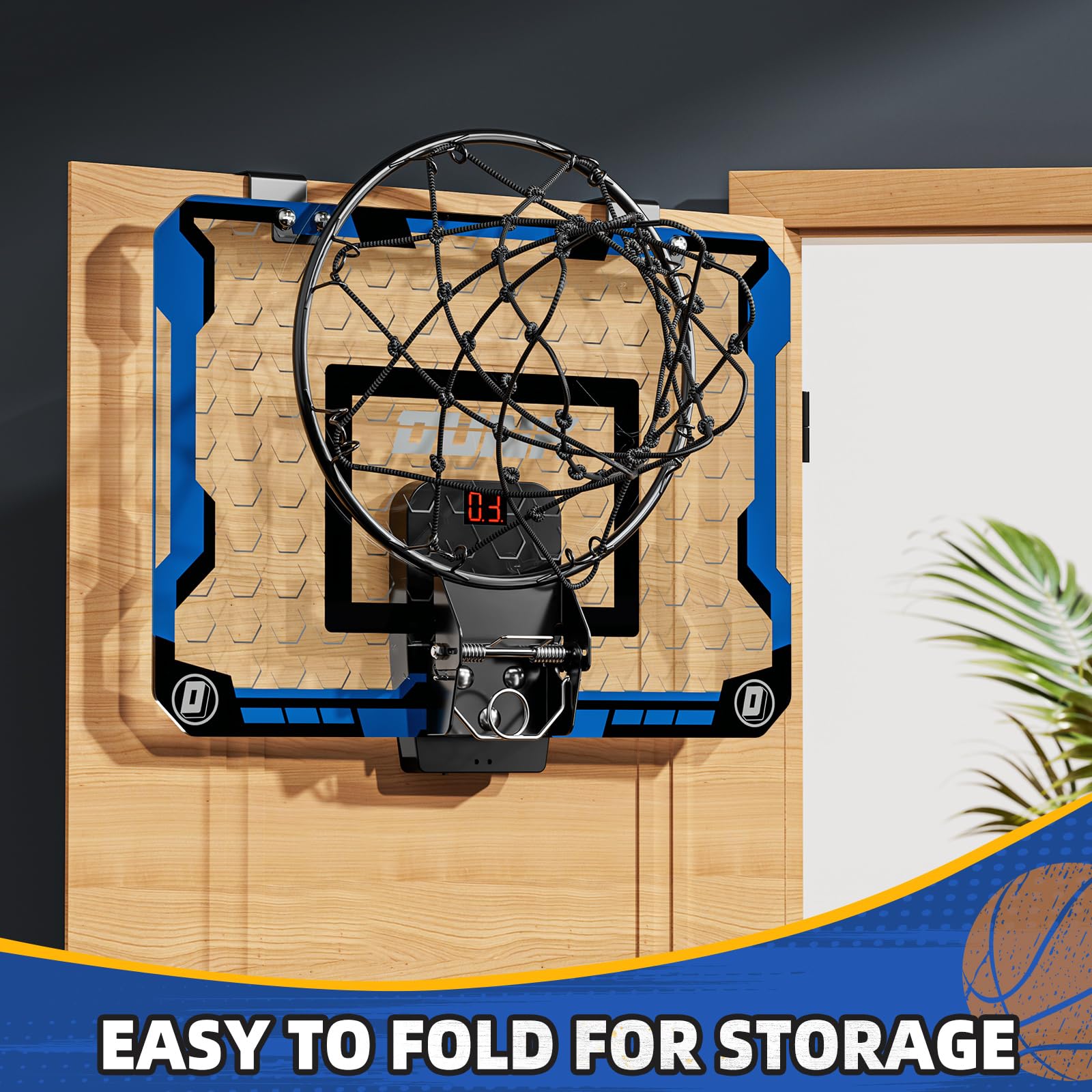 Indoor Basketball Hoop for Kids, Over The Door Mini Basketball Hoops, Mini Hoop with Scoreboard & 4 Balls, Kids Basketball Hoop Sport Toys Gifts for 5 6 7 8 9 10 11 12+ Year Old Boys