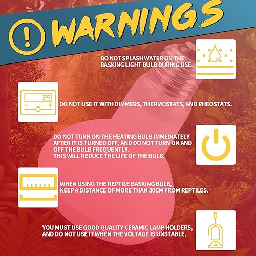 Miniatura 6 de LUCKY HERP Paquete de 2 bombillas de calor de reptiles de 75 W, lámpara infrarroja para reptiles y anfibios, bombilla de calor para tortuga, dragón