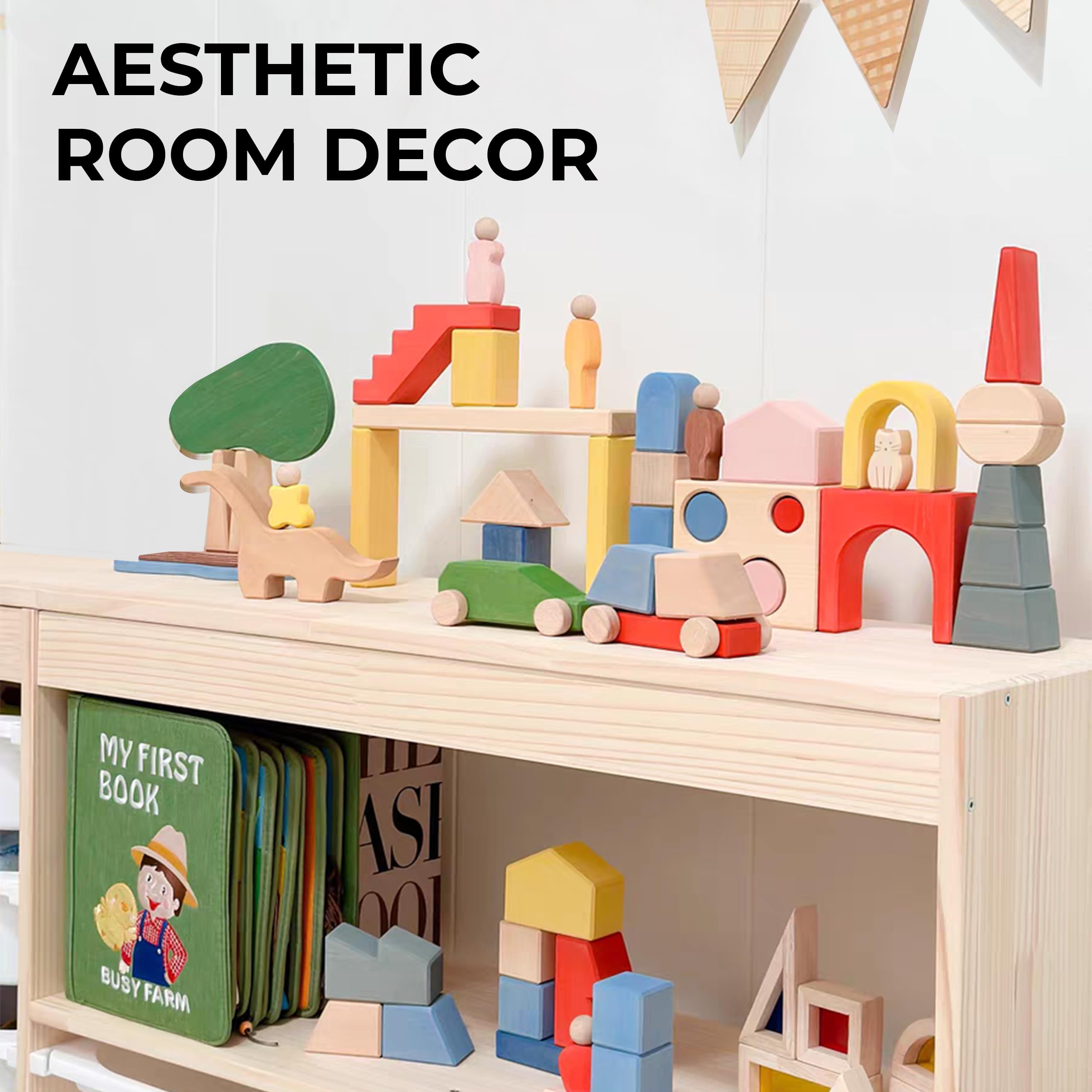 Juego De 16 Bloques De Madera Apilables Con Caras Sonrientes | Juguete Educativo Montessori | Colores Brillantes | Para Niños De 3 A 6 Años | Regalo