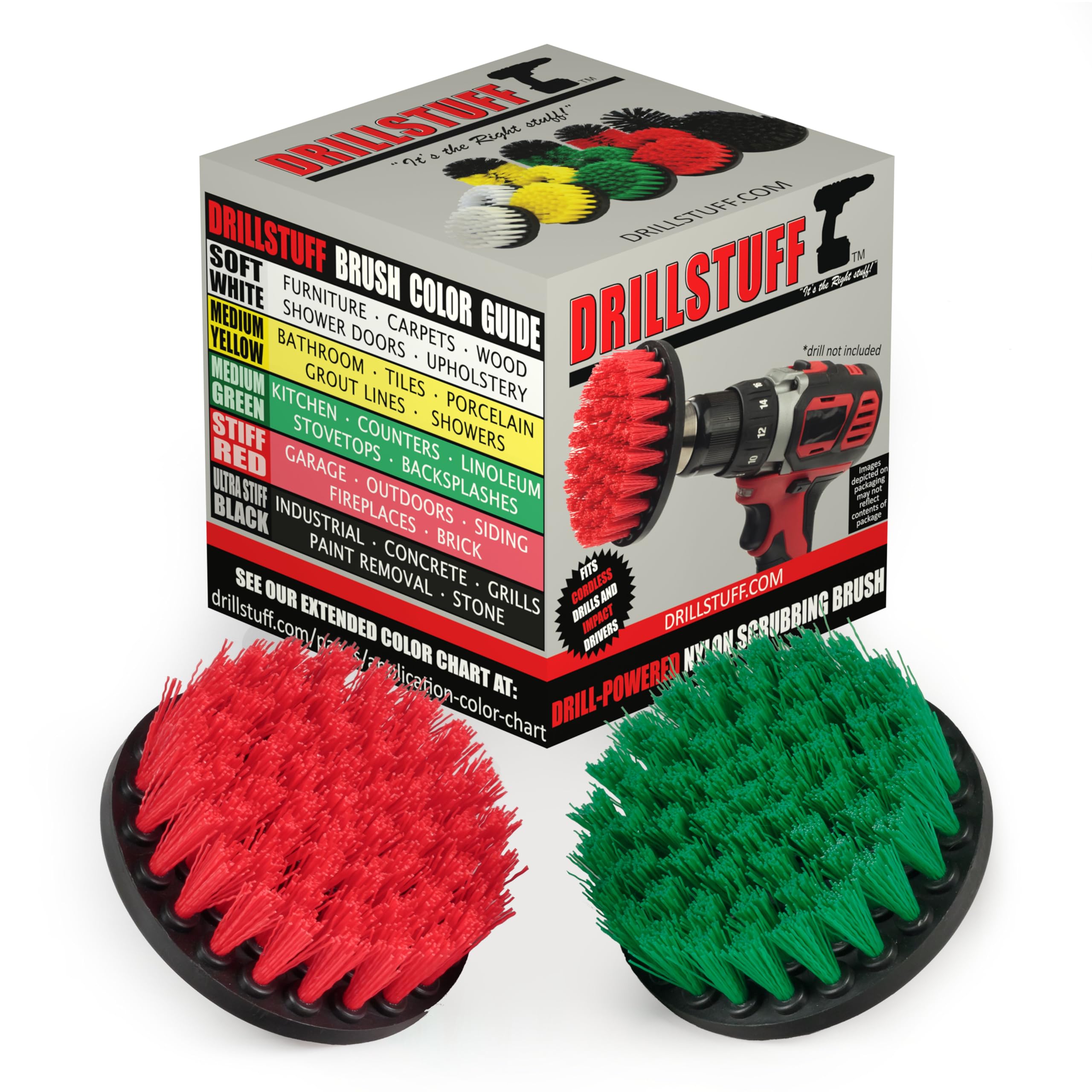 Cleaning Supplies - Medium Stiff Power Scrubbers - Kitchen Accessories - Drill Brush - Stove - Sink -