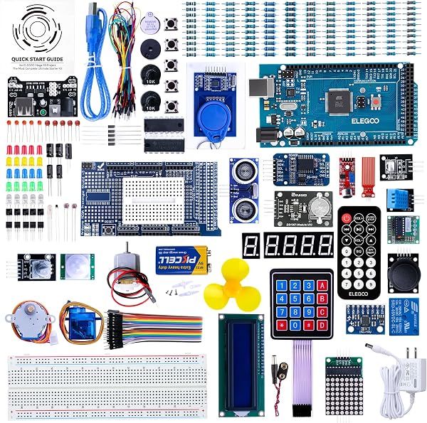 ELEGOO Mega R3 Kit de Démarrage Ultime Le Plus Complet avec Manuel d'Utilisation Français pour Débutants et Professionnels Compatible avec Arduino IDE - 1