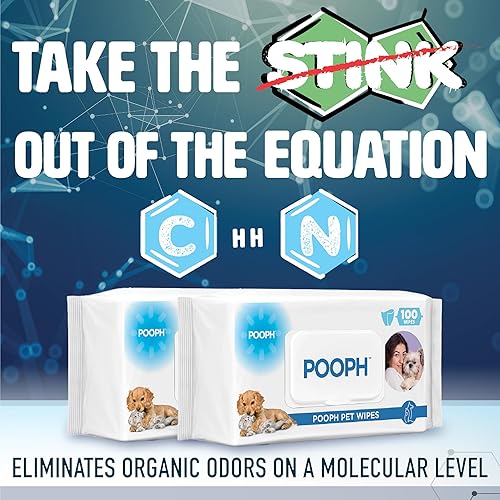 Miniatura 6 de POOPH Toallitas para mascotas para el aseo de cachorros y perros, paquete de 100 unidades  Toallitas para perros con control de olores para patas,