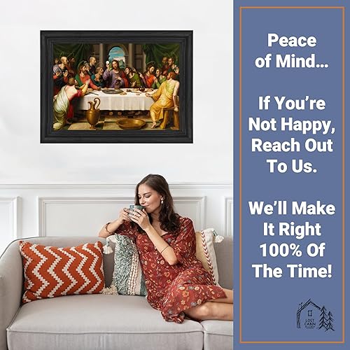 Miniatura 5 de Cabaña perdida La última cena de Vicente Juan Masip Marco biselado negro de lienzo Reproducción de pinturas de obras de arte finas Póster