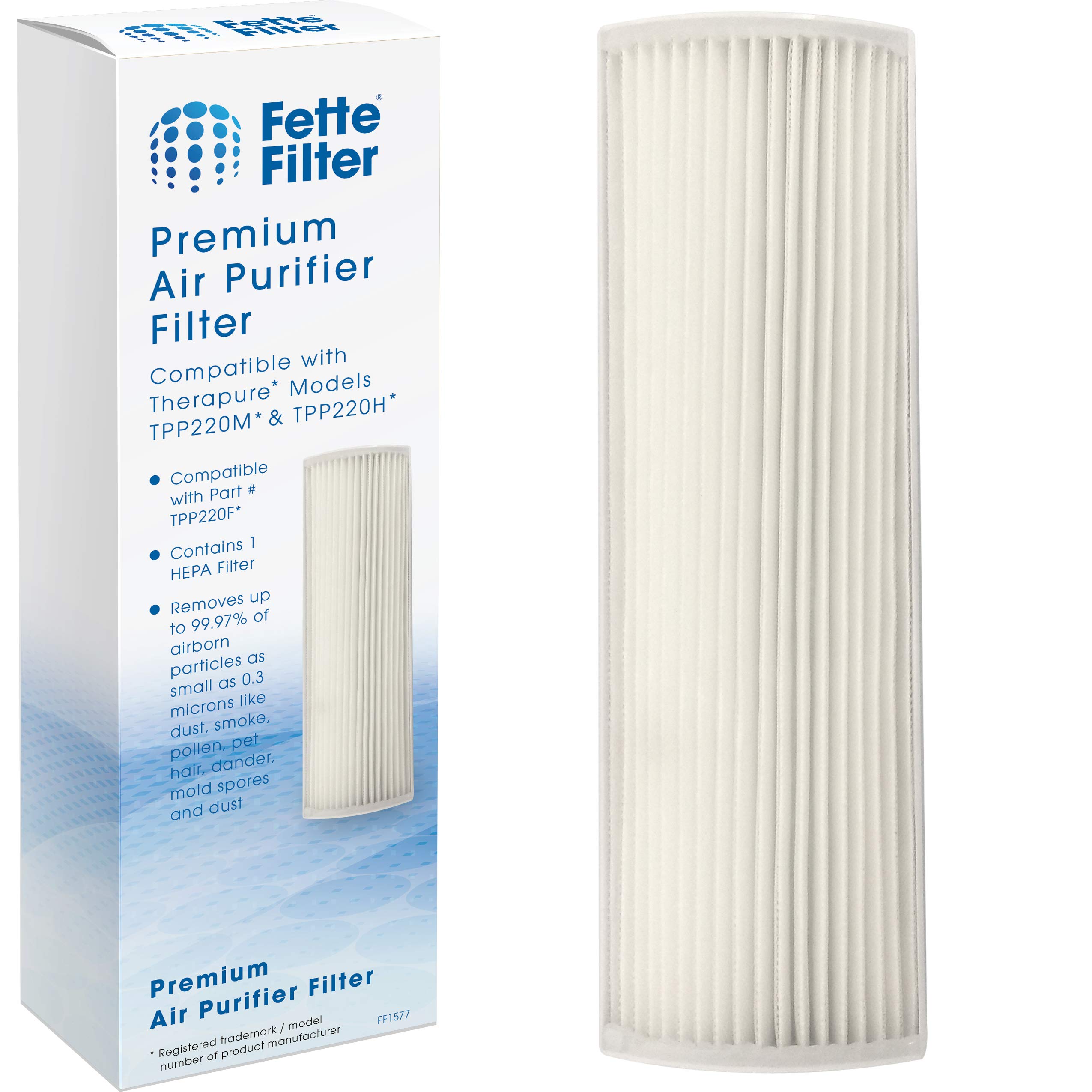 Fette Filter - TPP220F True HEPA Replacement Filter Compatible with Therapure TPP220F TPP220M TPP220H Air Purifiers Models. Includes 1 Filter replacement.