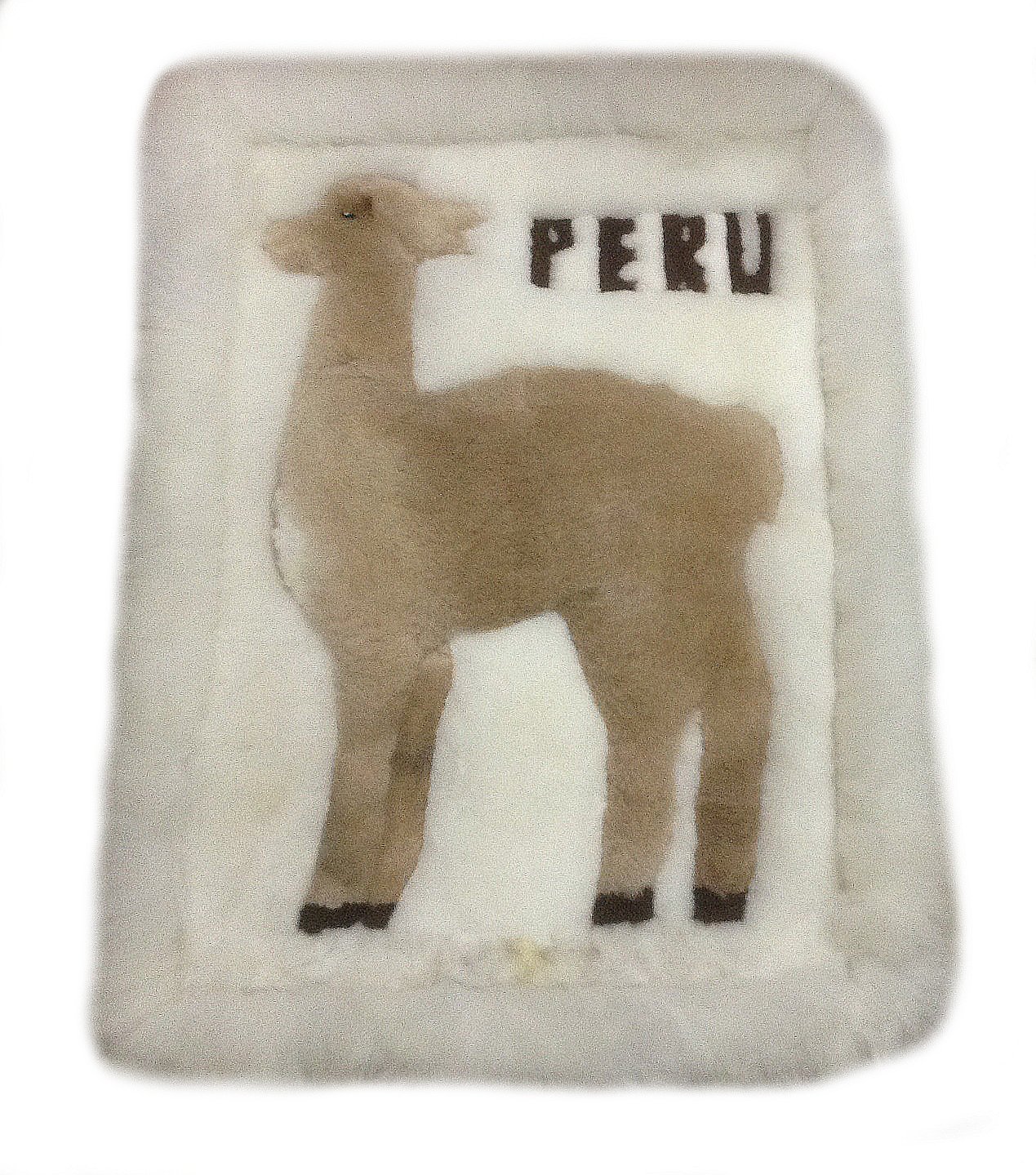 Tapis en fourrure d'alpaga isolant et anti-froid pour sol carrelé ALP 90x60