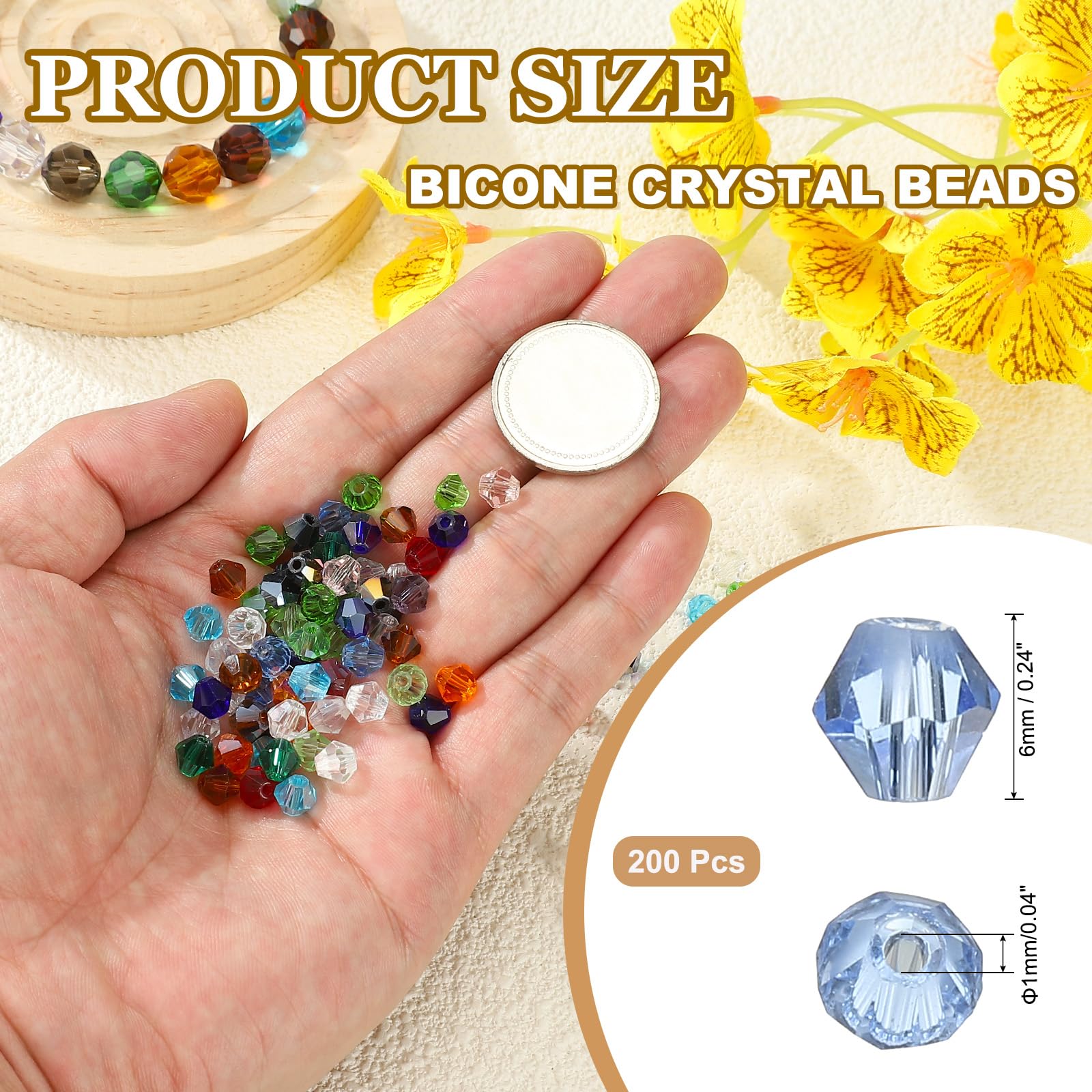 PATIKIL 6mm Bicone Crystal Beads - Image 2