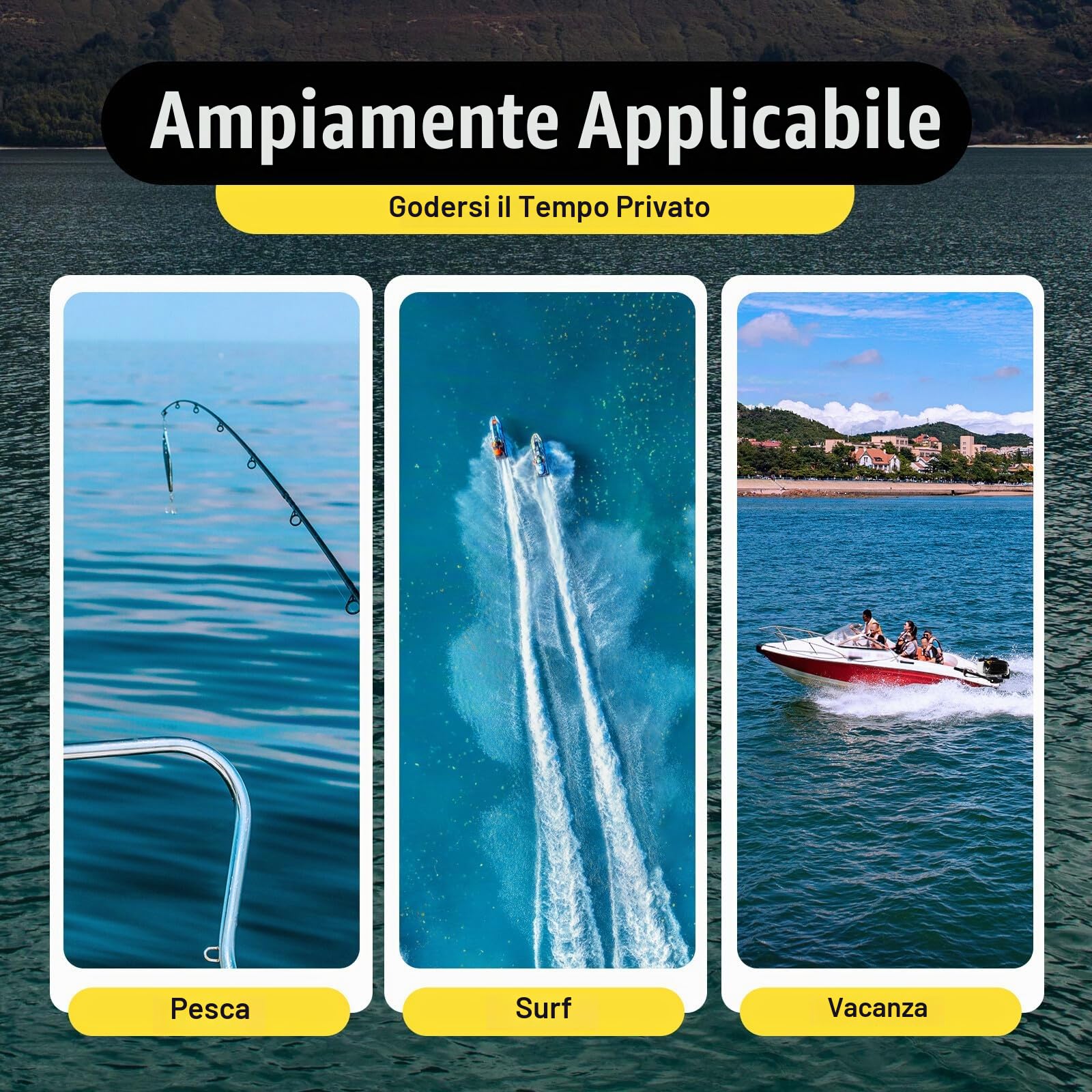 Motore Fuoribordo 4 Tempi 4CV | Albero 40cm | Avvio Manuale | Raffreddamento ad Aria, CDI, 55cc, per gommoni e barche fino a 600 kg, motore gommone