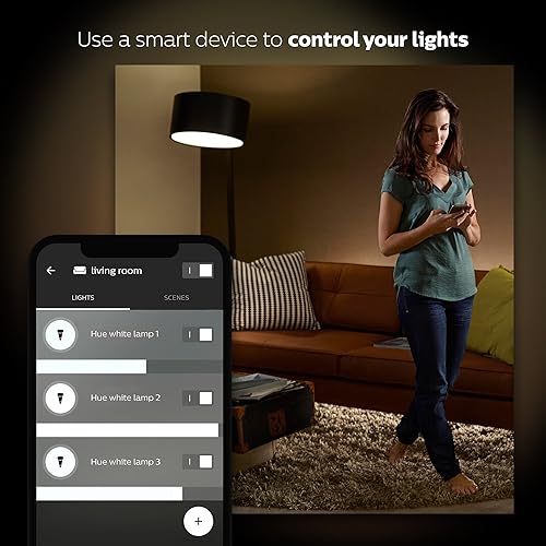 Vista 16 de Philips Hue - Paquete de 2 luces LED inteligentes de ambiente blanco BR30 equivalente a 60 W (funciona con Alexa Apple y Google Assistant) (466508)