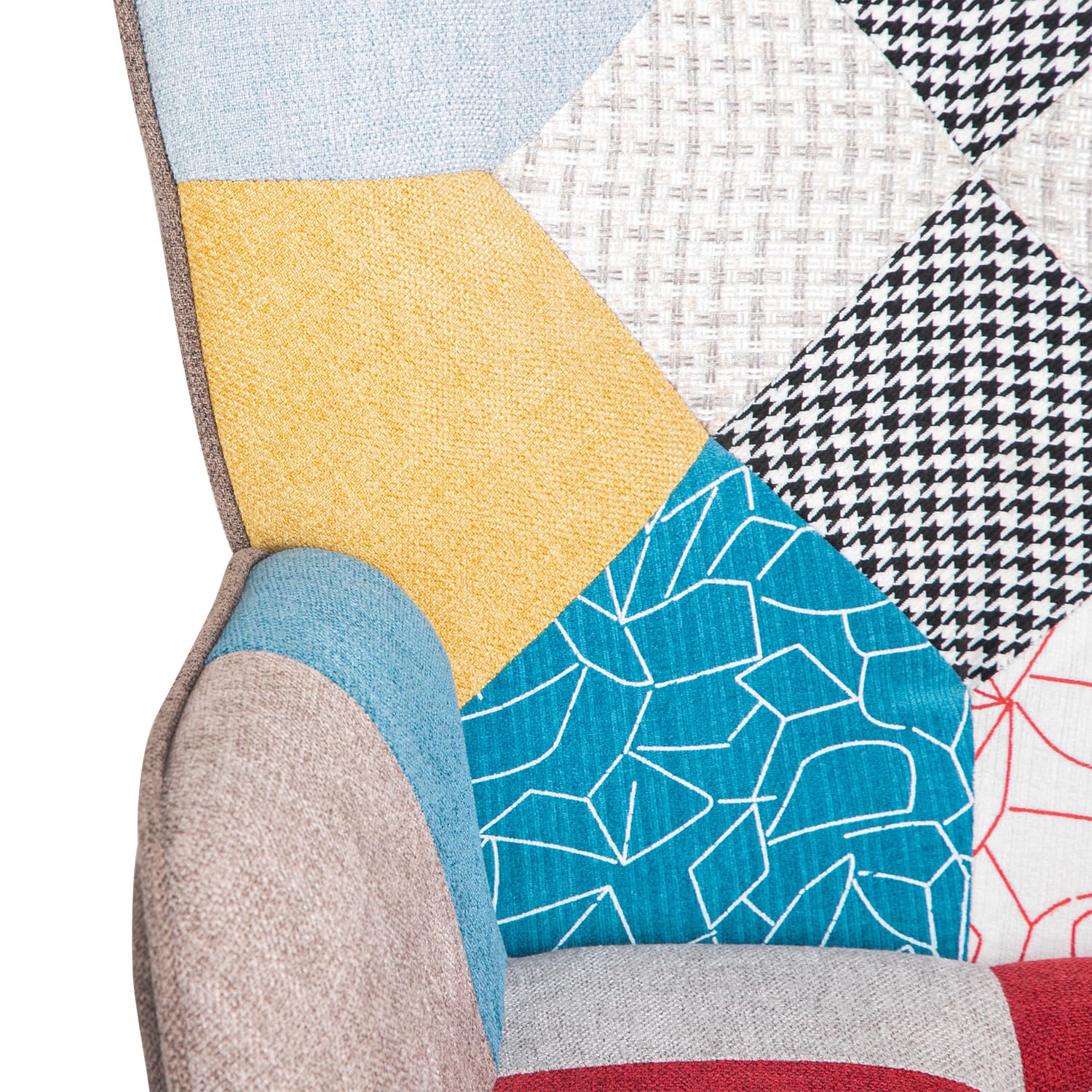 Poltrona Poltroncina Relax Patchwork con Schienal da Arredo Soggiorno Cucina Design