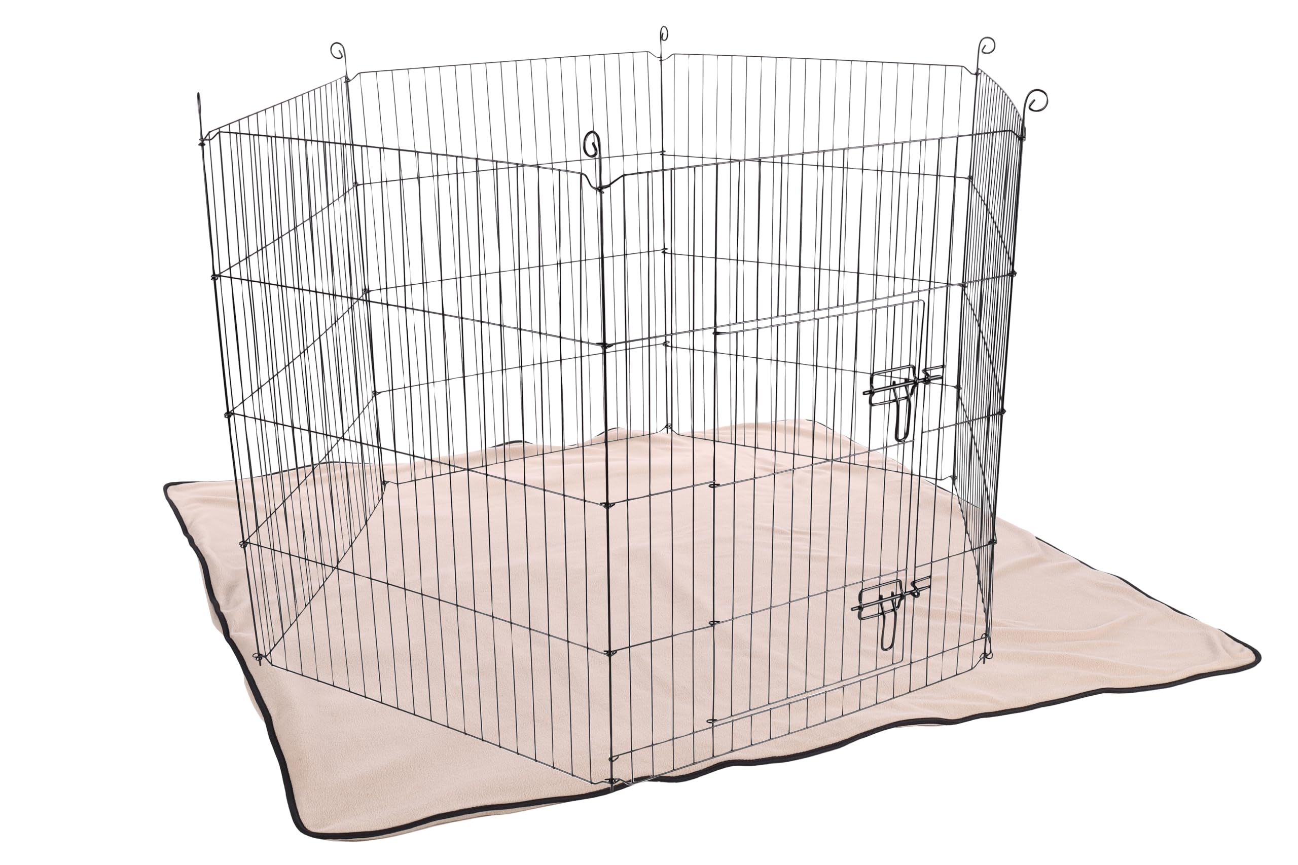 Flamingo Gabbia Criceto - Tappetino Assorbente Taupe 125x125x0,4 cm - Tessuto 3 Strati - Asciugatura Rapida - Lavabile 40°C - Senza Polvere - per Conigli e roditori
