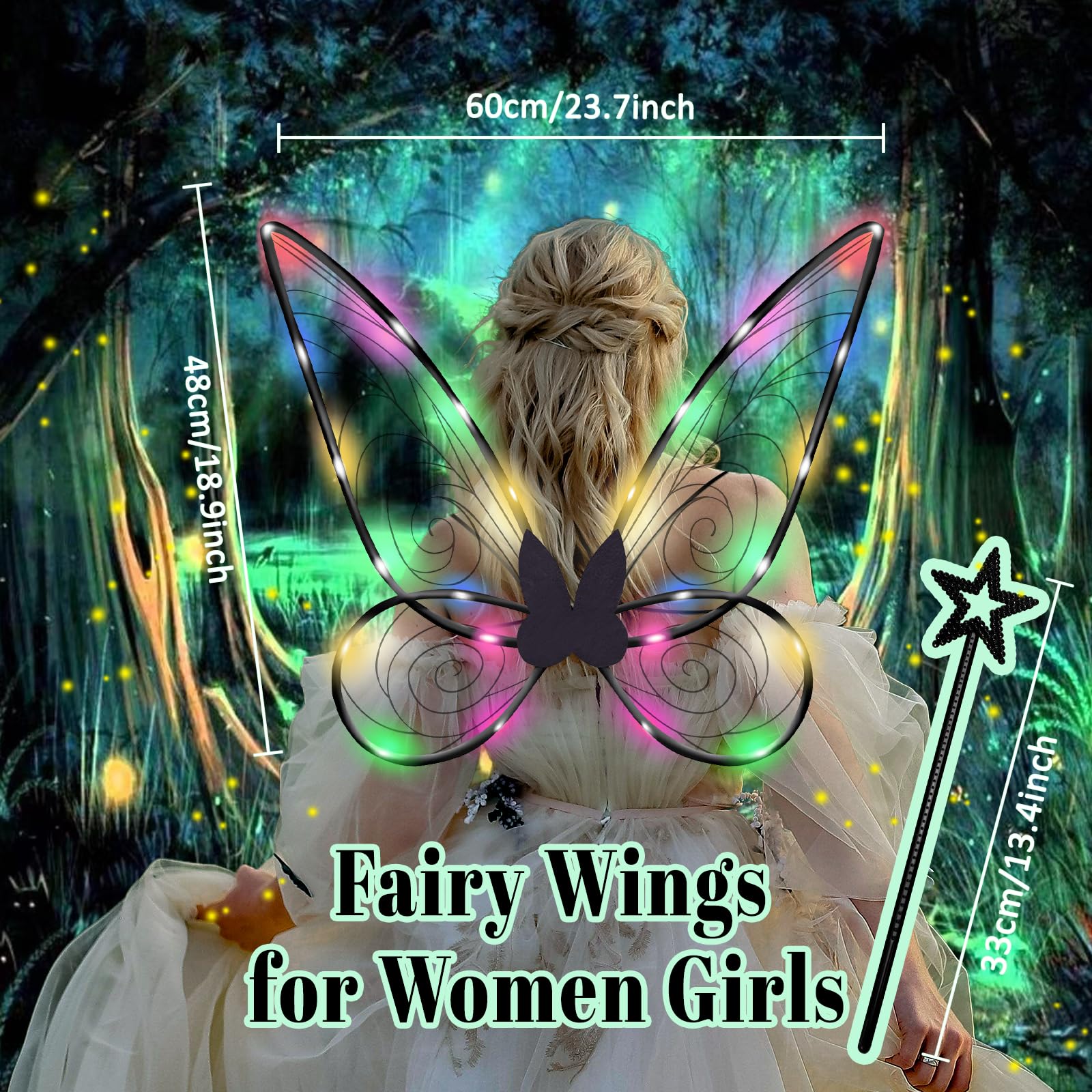 Ali Di Fata Luminose A LED - Per Donne E Bambine, 8 Modalità Luce, Perfectte Per Halloween E Feste - Foto 10