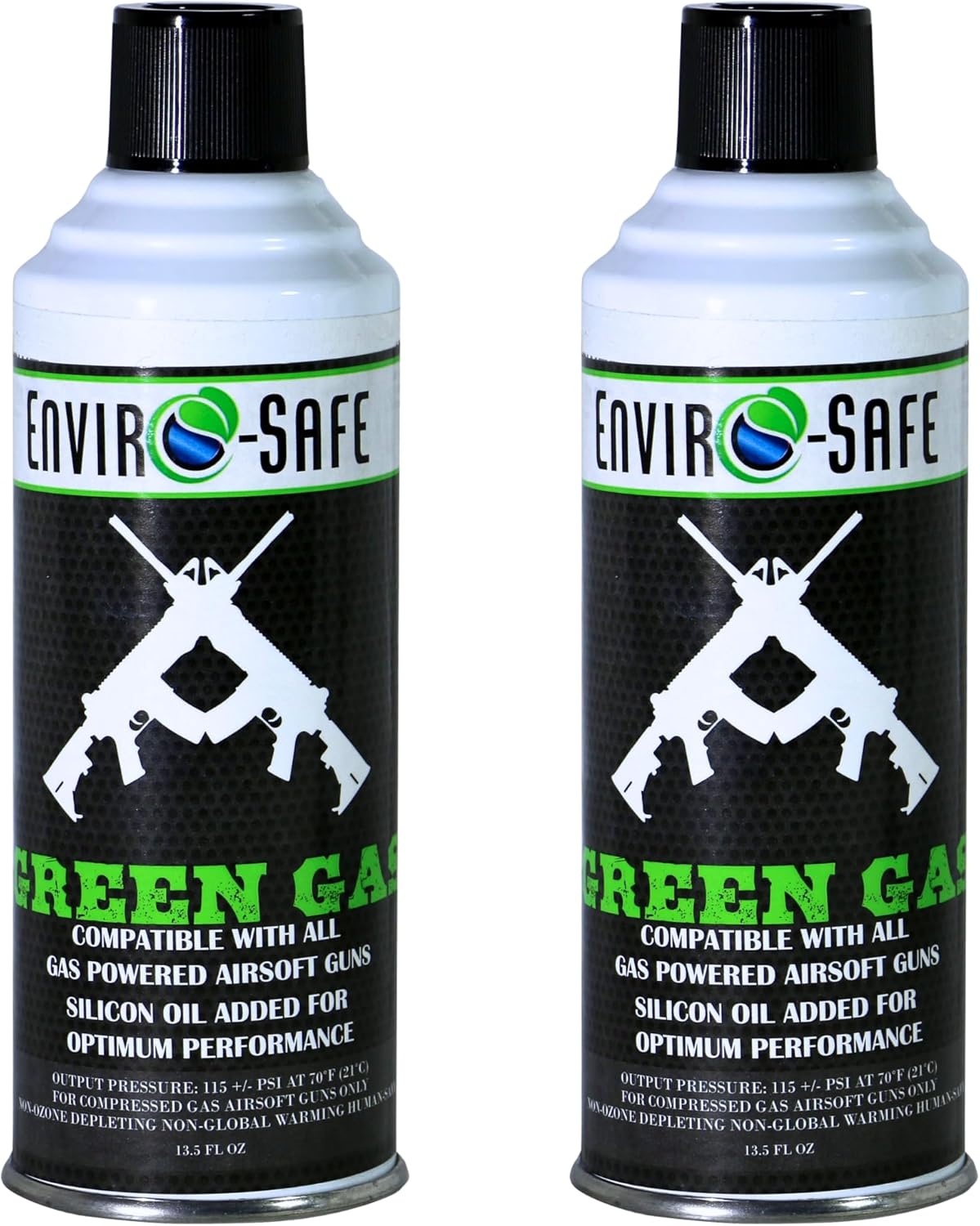 ENVIRO-SAFE Green Gas for Airsoft Guns, Up to 1,500+ Shots per Can – with Silicone Oil - Made in USA – 13.5 Ounce Can
