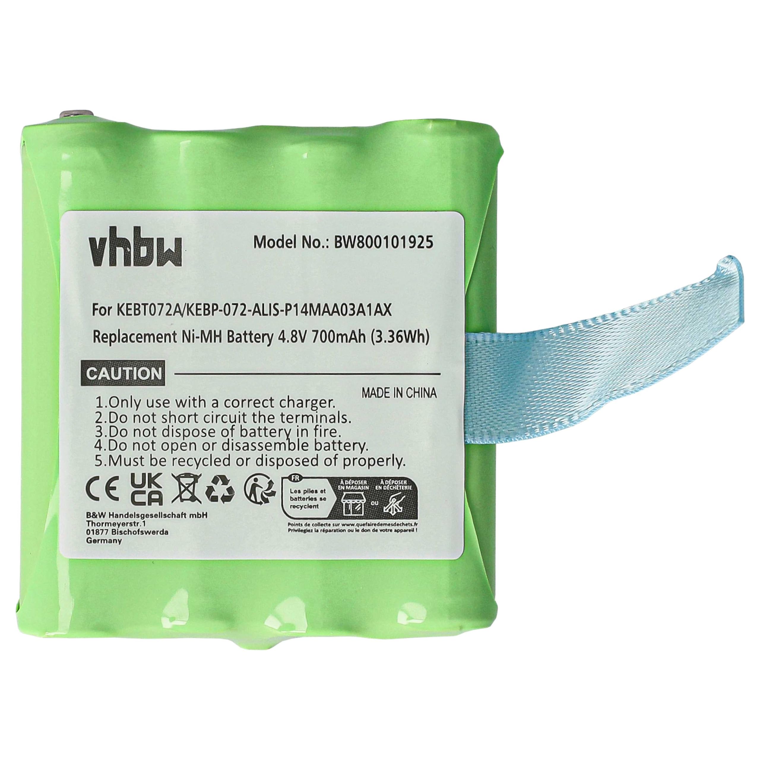 vhbw 5 x bateria kompatybilna z Motorola TLKR T4, T5, T50, T6, T3, T80, T60, T61, T7, T8 radio (700 mAh, 4,8 V, NiMH)