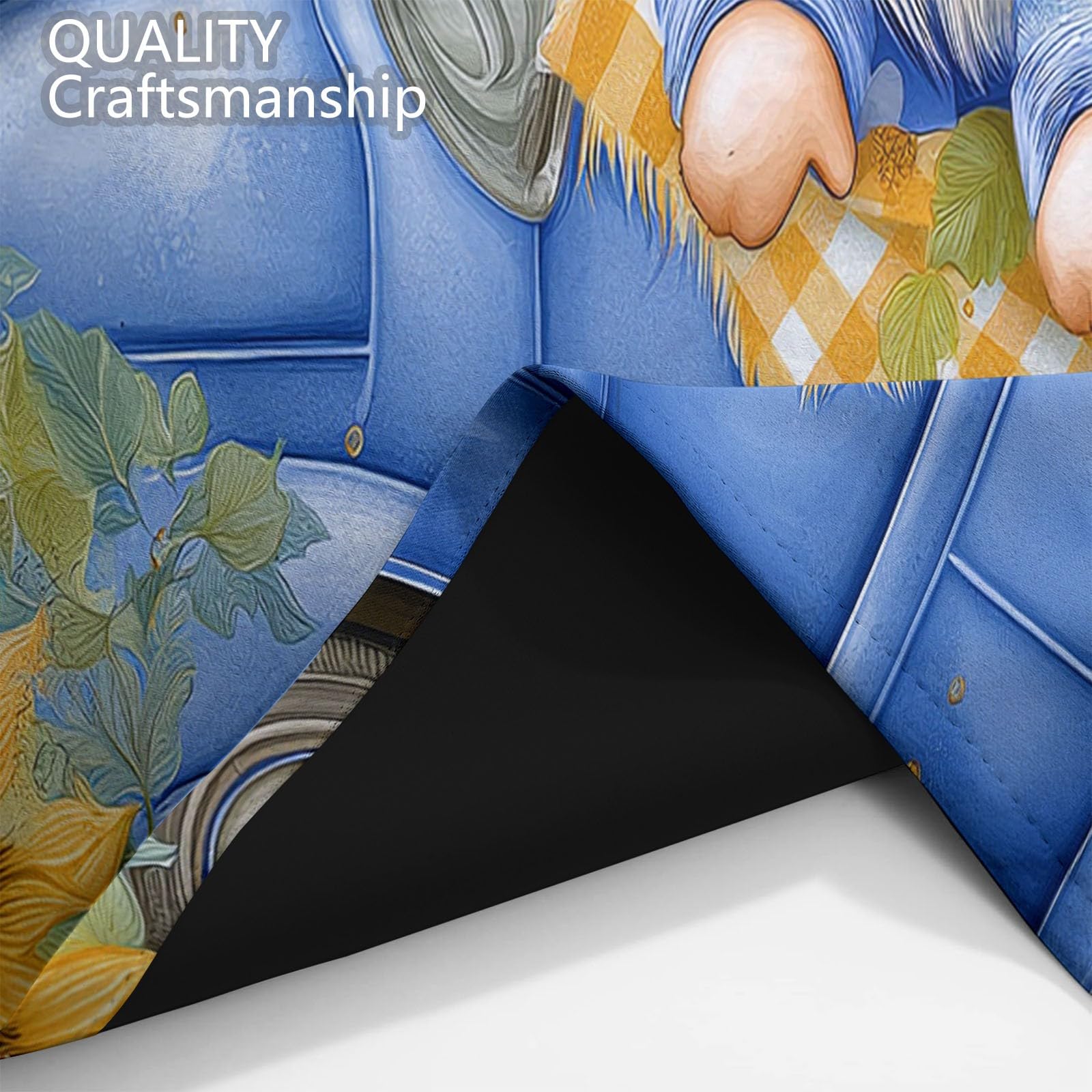 Générique Rideaux Occultants Enfant Nains Tournesols 110 x 215 cm (L x H), Isolation Phonique à Œillets Camions Abeilles, pour Chambre Garçon (2 Panneaux) Bleu Clair