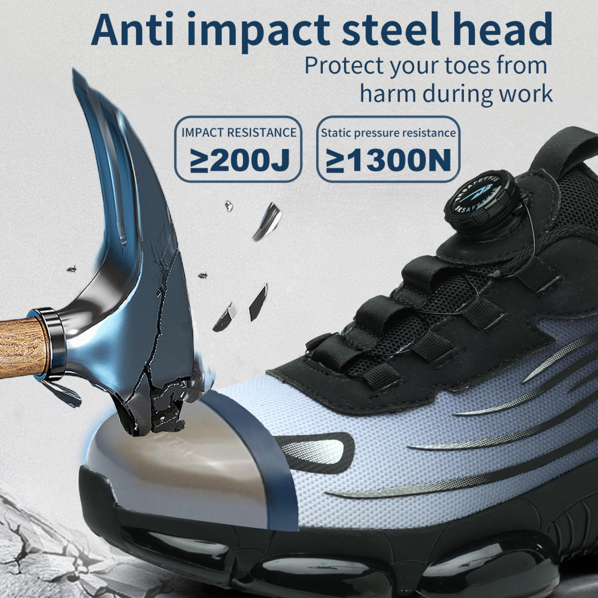 Chaussures de Sécurité Hommes Légère Baskets Securite Femme Confortable Chaussures de Travail Embout Acier Protection Respirante