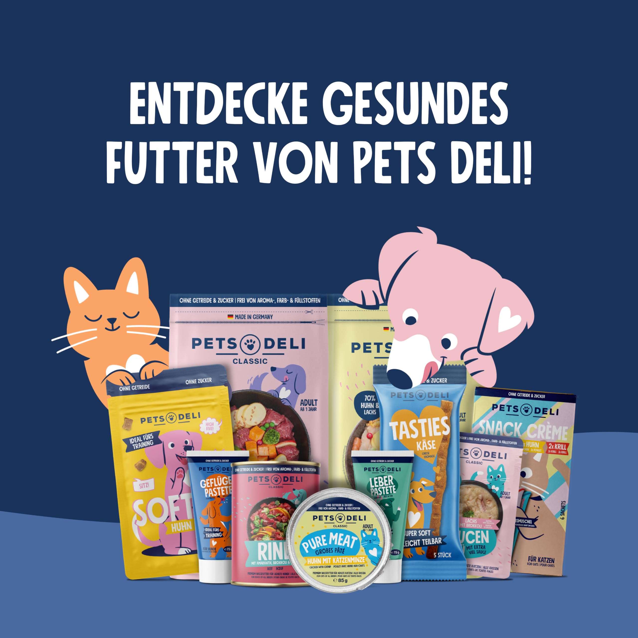 Pets Deli Classic Hunde Trockenfutter Lamm & Süßkartoffel, monoprotein, leicht verdaulich, mit Präbiotika & Omega-3 Fettsäuren, getreidefrei, ohne Zucker, 2kg, Premium Qualität