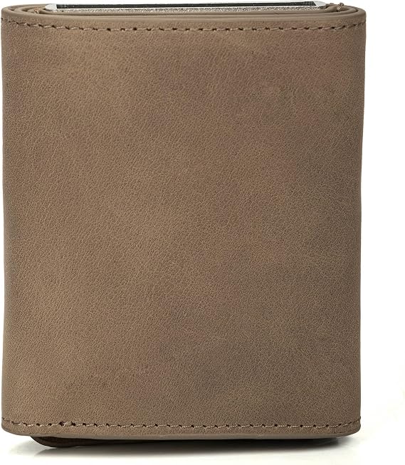 Full Grain Leather Card Holder for Men, (3.9 X 3.1 X 0.8) - Slim, Gray Business Card Wallet with RFID Blocking, Bill Compartment & Vintage Look - Durable & Stylish, Handcrafted in Colombia