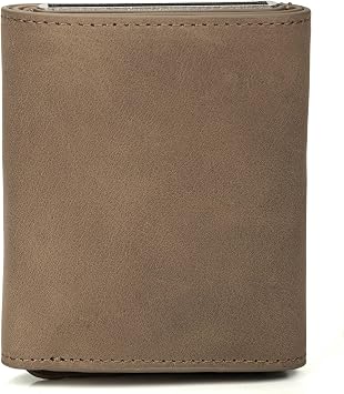 Full Grain Leather Card Holder for Men, (3.9 X 3.1 X 0.8) - Slim, Gray Business Card Wallet with RFID Blocking, Bill Compartment & Vintage Look - Durable & Stylish, Handcrafted in Colombia