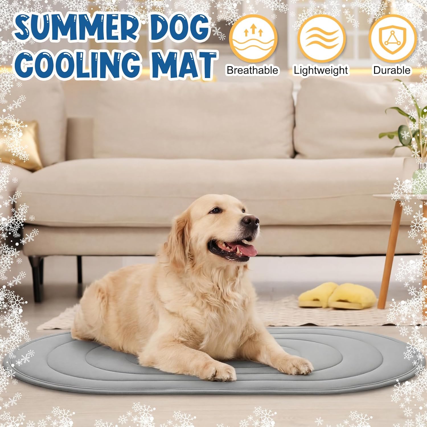 4 Pack 35" x 19" Cooling Mats for Pet Dog with Storage Bags - Reversible Ice Silk & Velvet Pad Washable Summer Comfort for Crate, Bed, Sofa, Car, and Outdoor Use