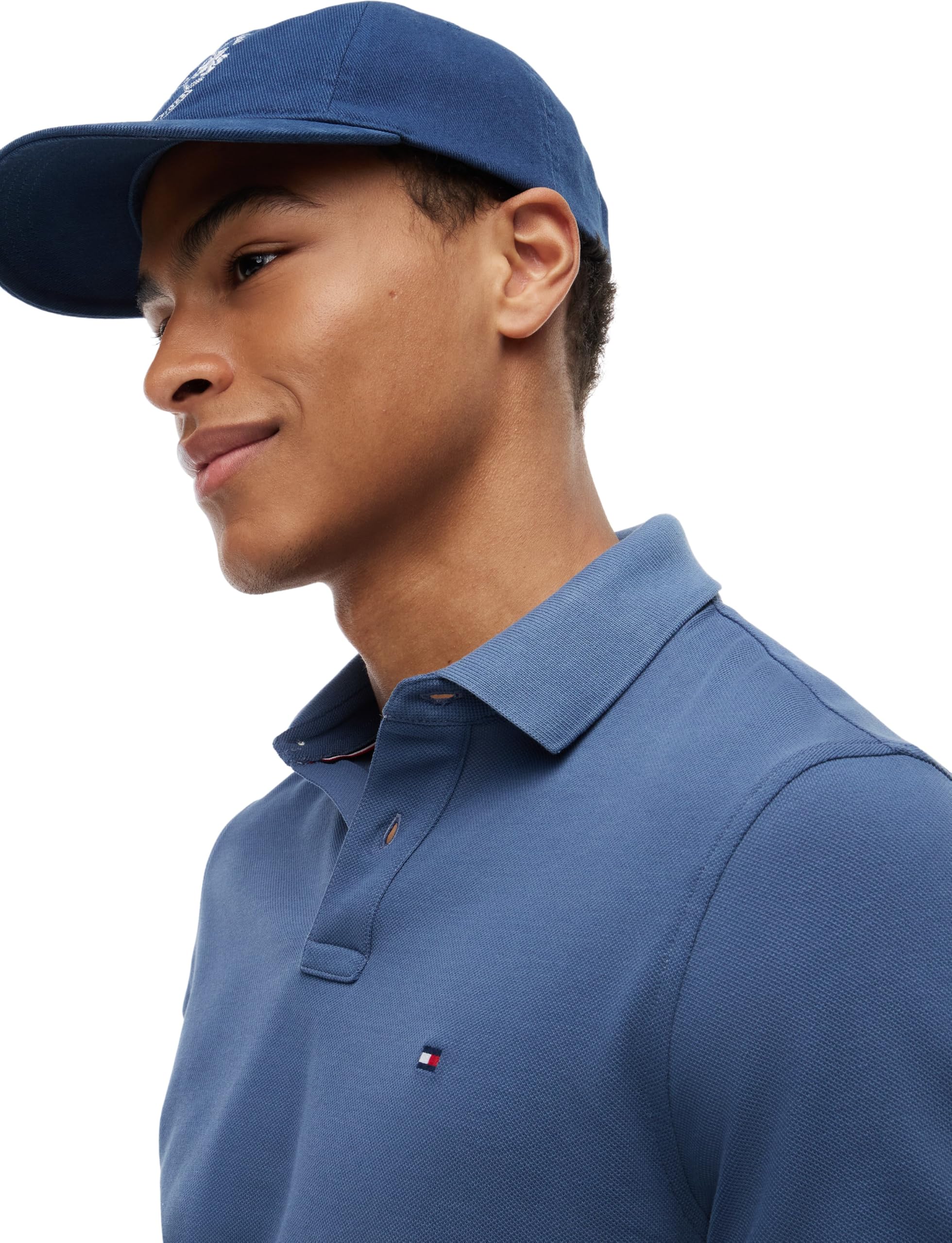 Tommy Hilfiger Męskie koszulki polo z krótkim rękawem, Niebieski (Aegean Sea), XXL