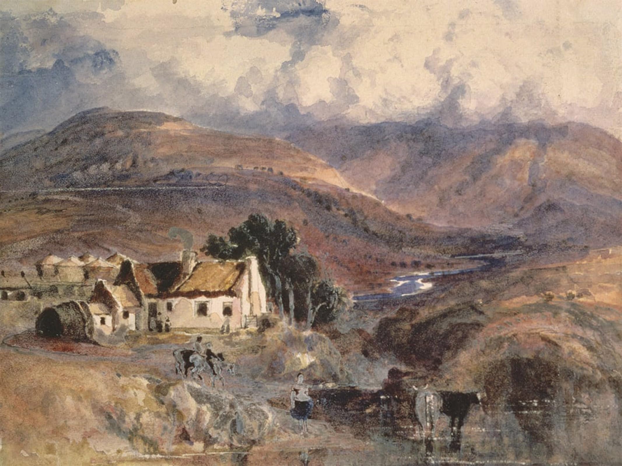 POSTERIIk Famous Modern Artwork Art Mural Scottish Landscape by Noel Paton Oil Paintings Pictures for Home Decor 60x90cm