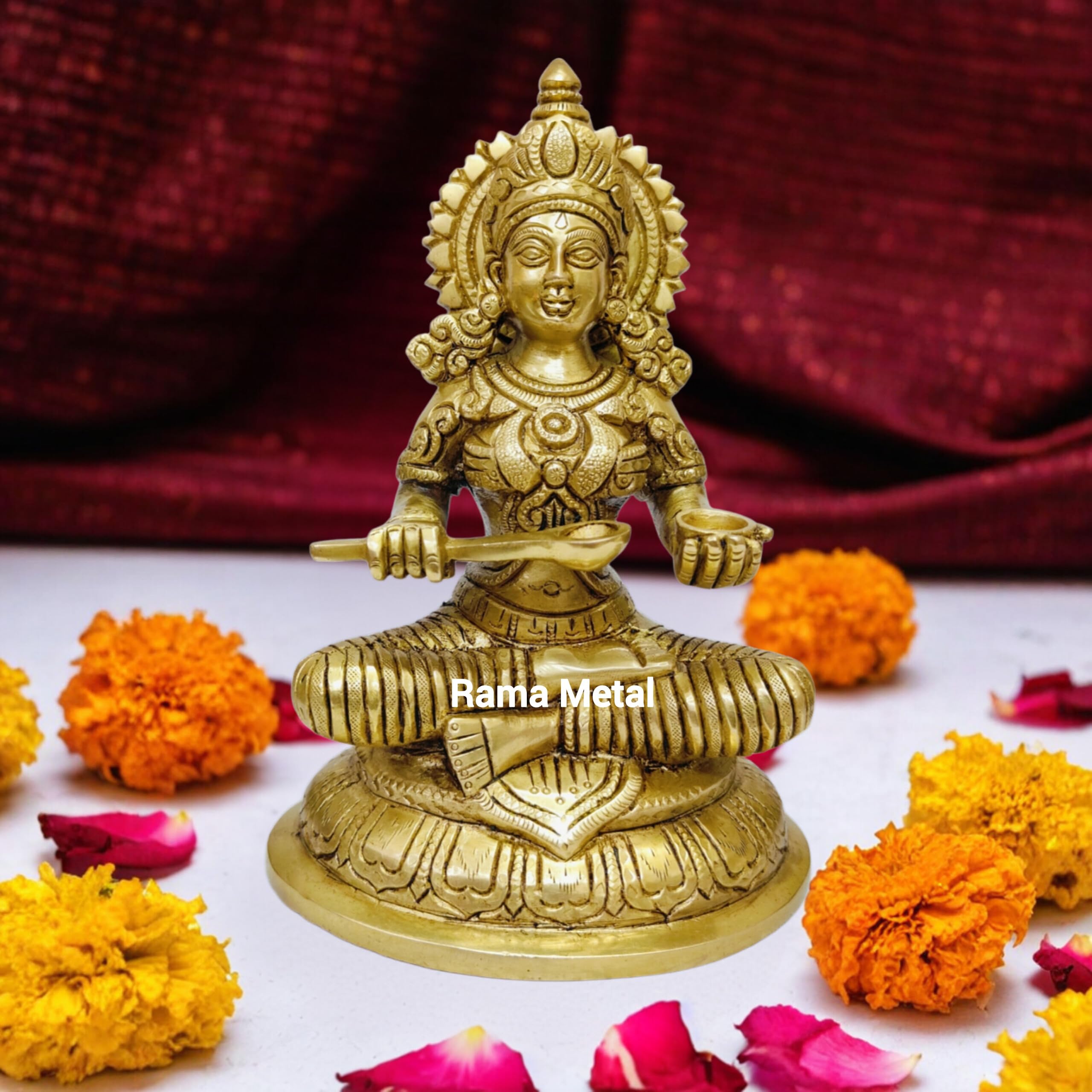 Buy RAMA METAL Brass Annapurna Devi Idol | annapoorani Statue