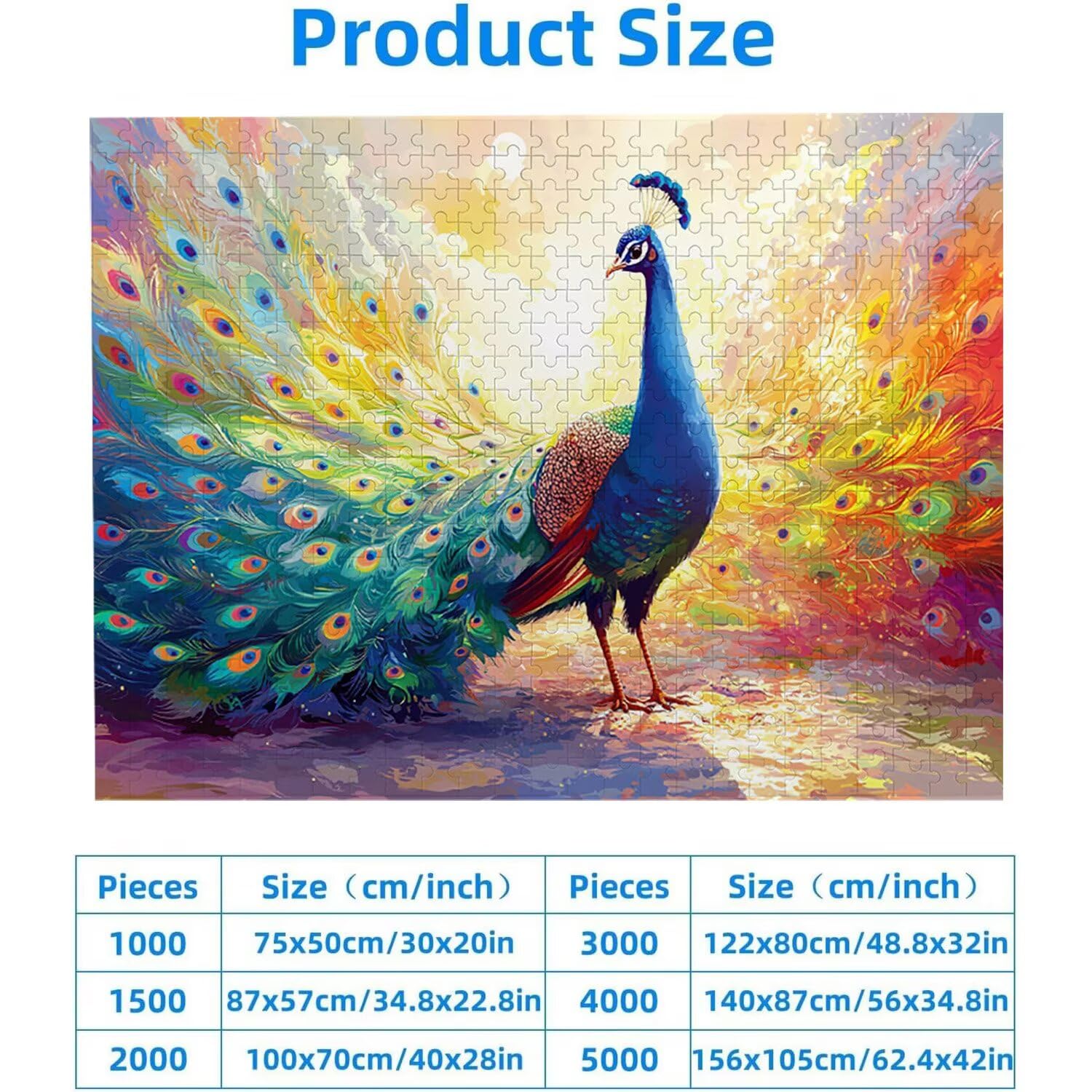 1500 Pezzi di Puzzle, pavone1500 Pezzi di Puzzle per Adulti, Regalo di Anniversario, Regalo di Natale, Decorazione Della Casa, Prevenzione Della Degenerazione Cerebrale Negli Anziani v-517