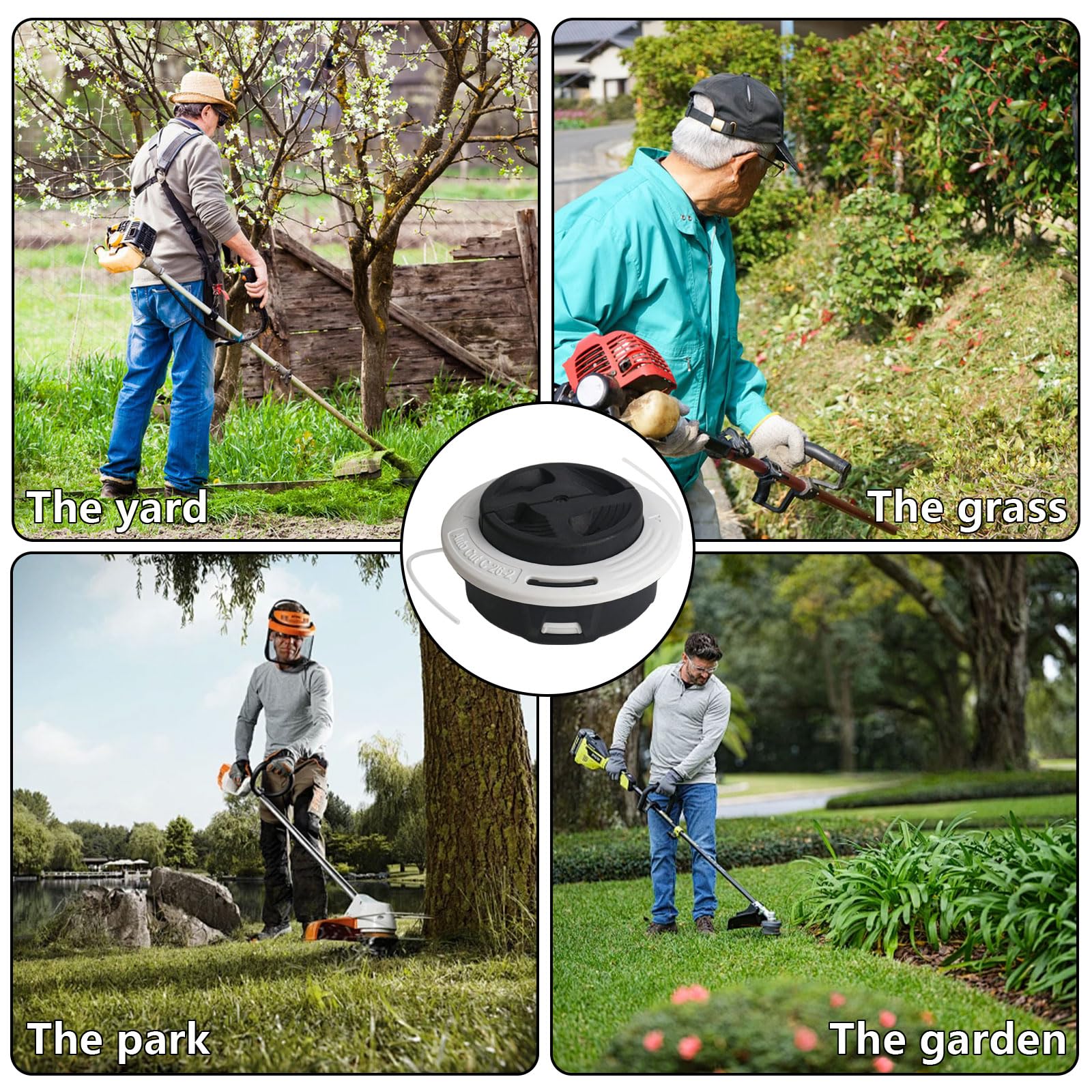 2 piezas de cabezal de corte para Stihl Autocut C26-2, piezas de repuesto de hilo para desbrozadora Compatible con Stihl FS para FS56 FS55 FS80 FS85 FS85 FS91 FS90R FS90 FS94 Accesorios de